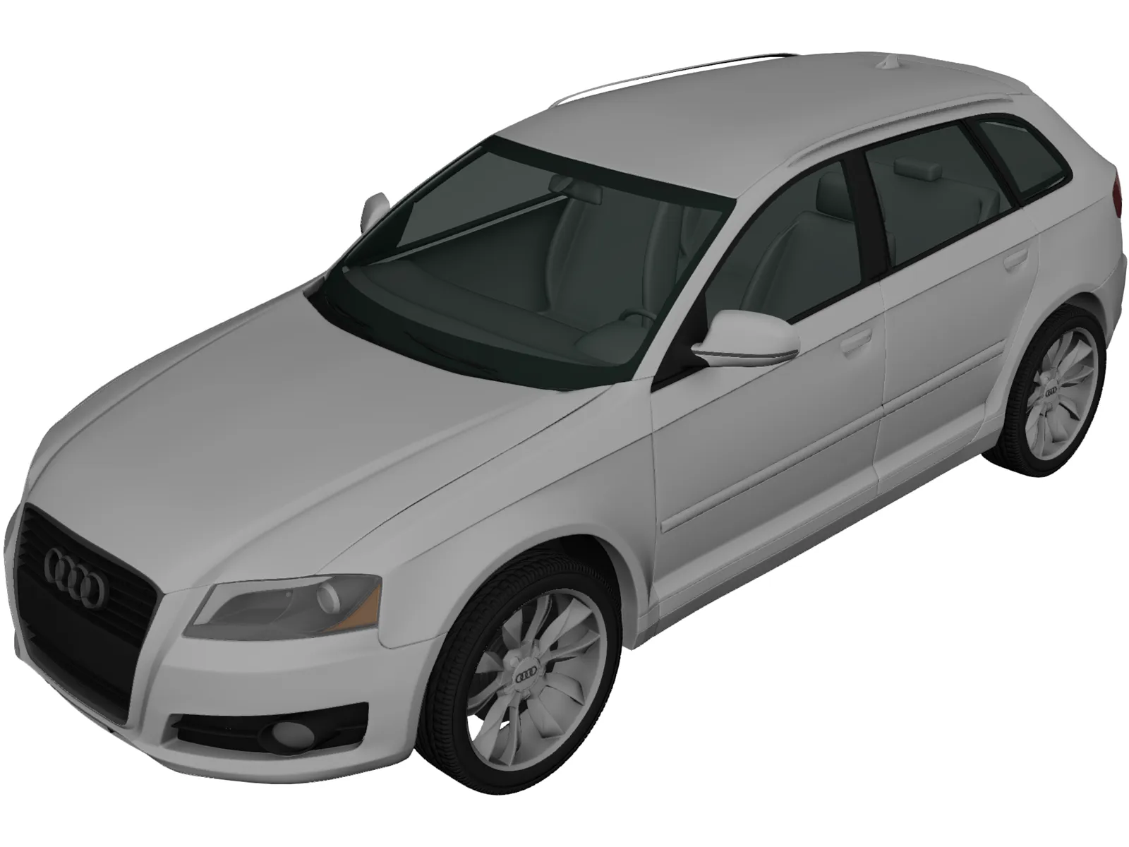 Audi A3 Sportback (2011) 3D Model main preview