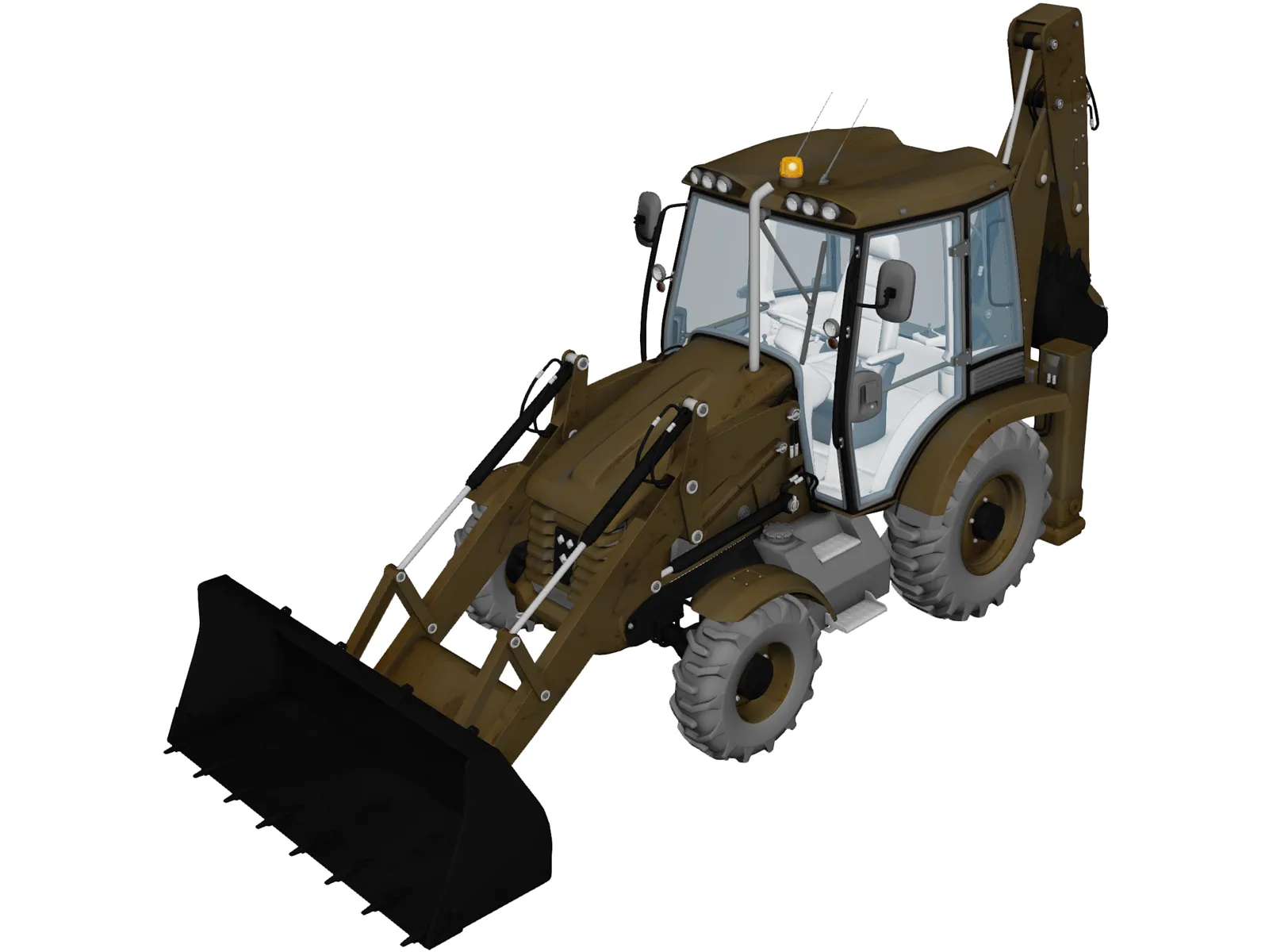 Backhoe Loader 3D Model main preview