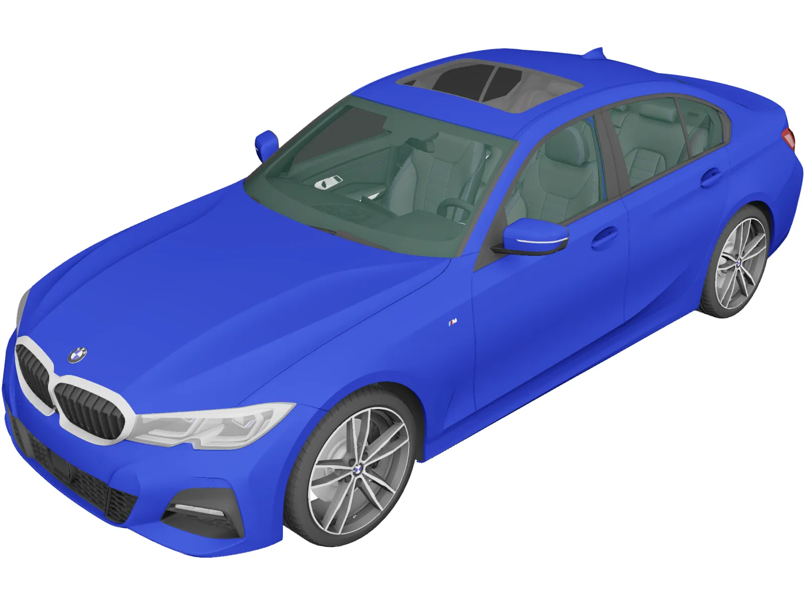 BMW 3-Series Sedan M Sport (2019) 3D Model main preview