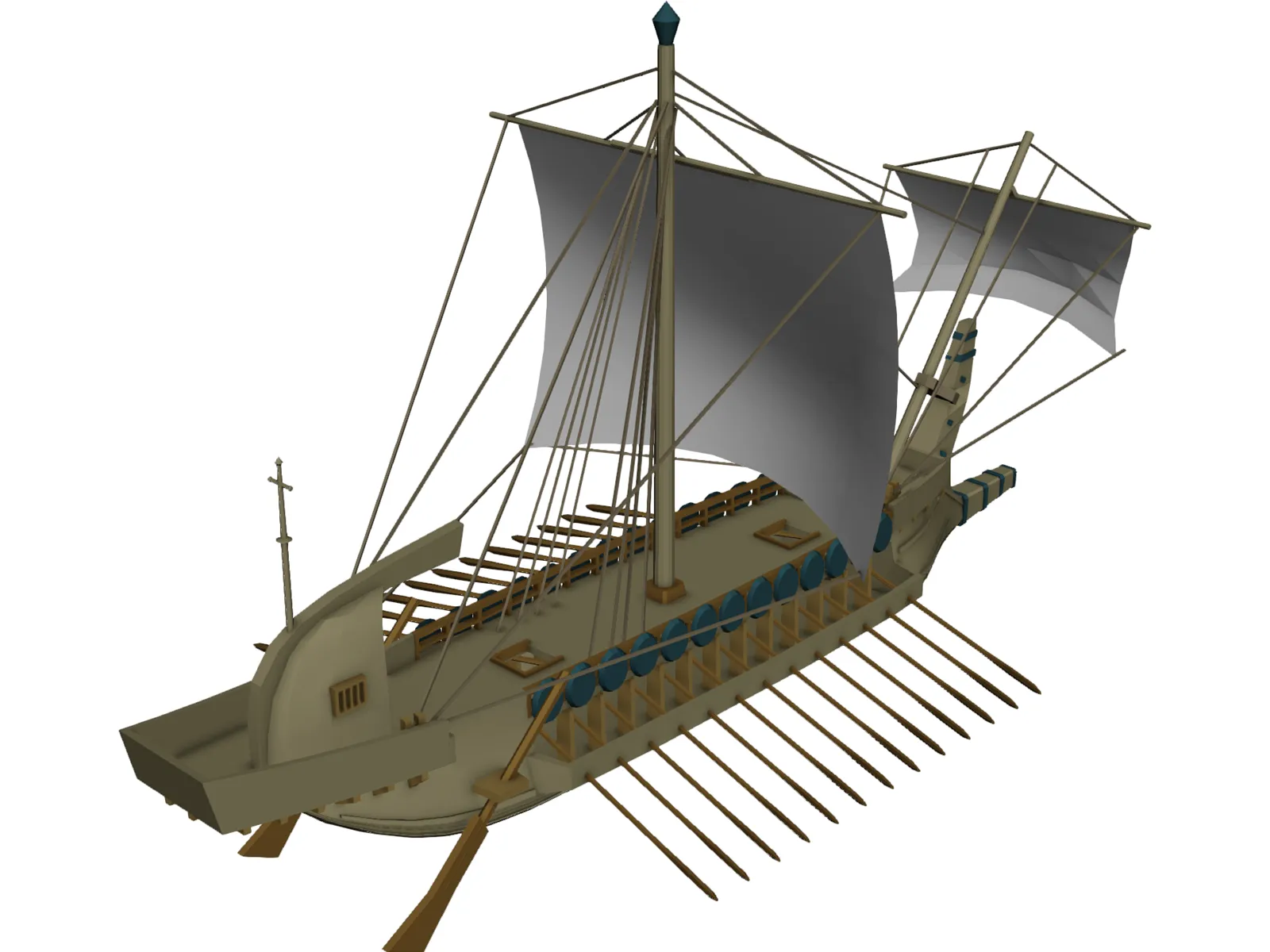 Greek Ship 3D Model main preview