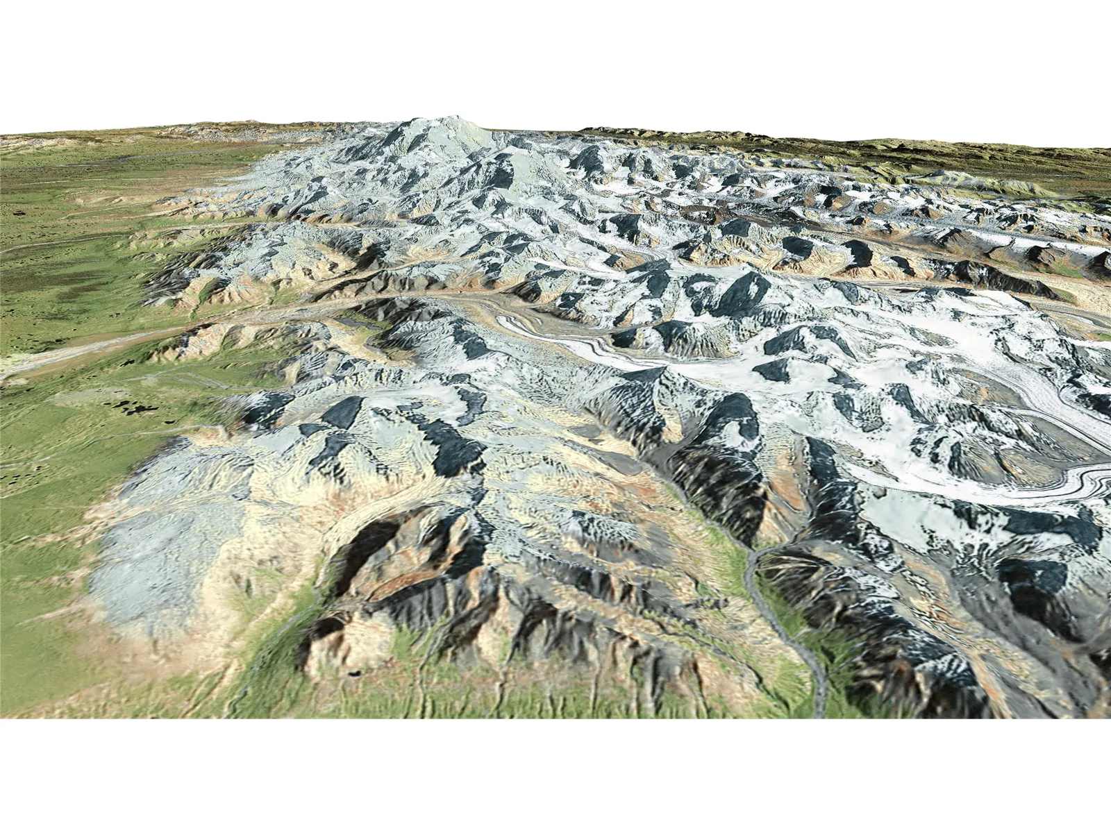 Mountains Alaska Range West 3D Model main preview