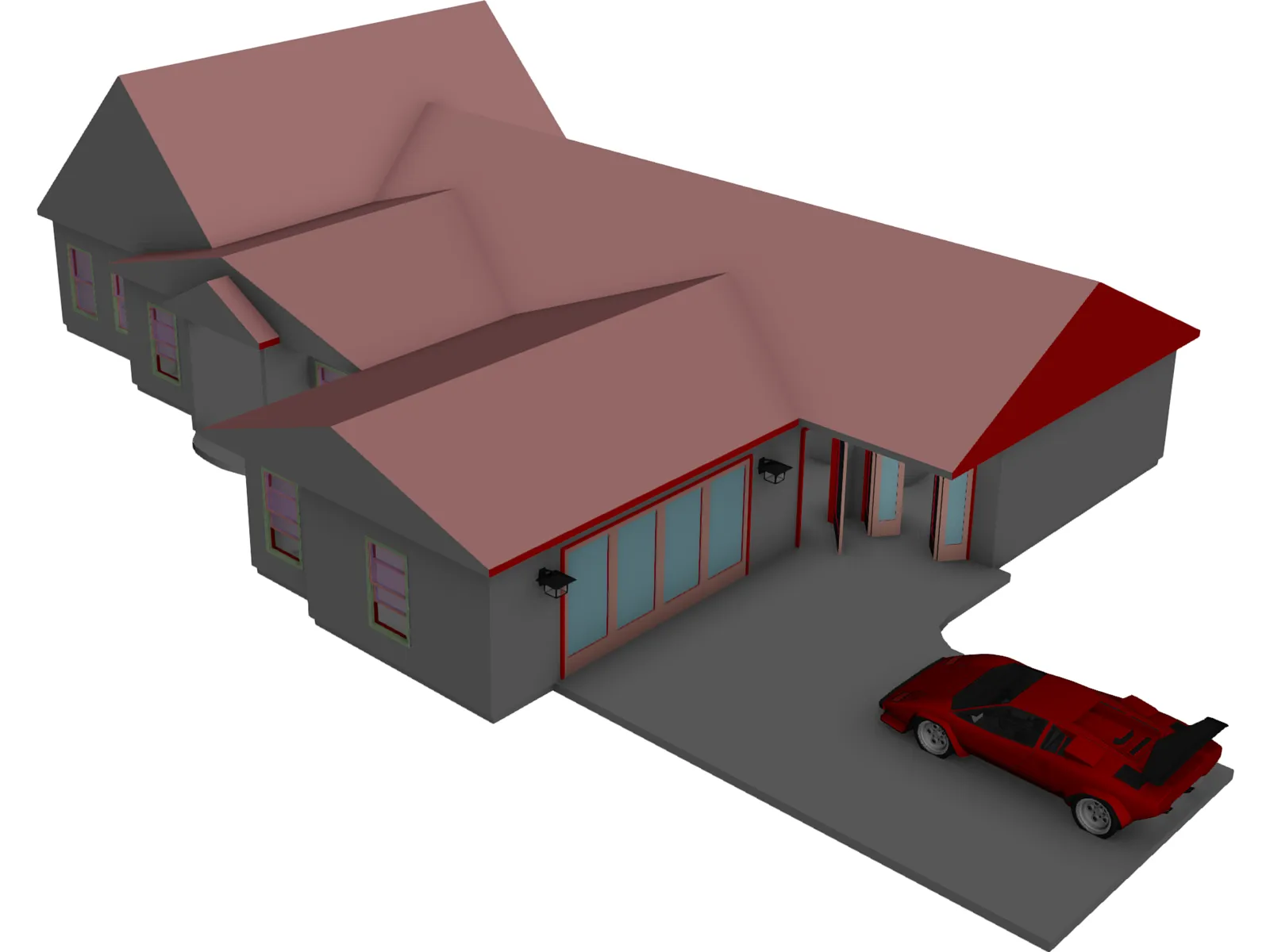 Country Home 3D Model main preview