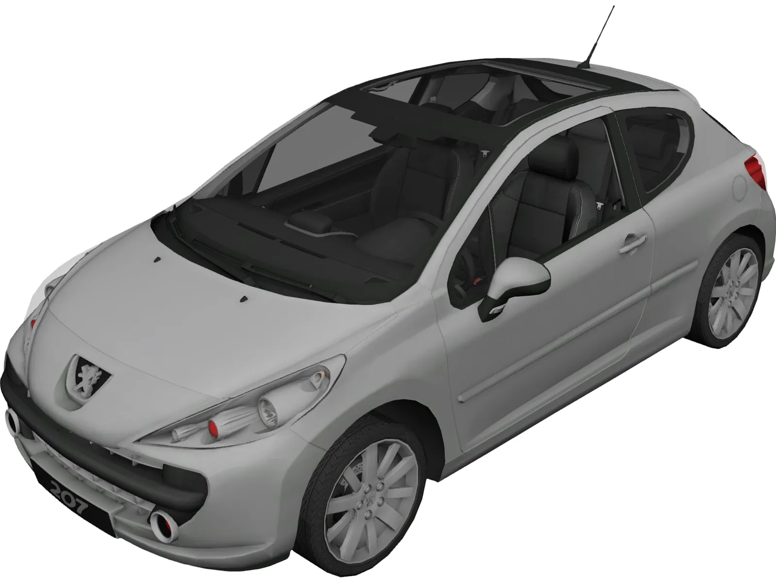 Peugeot 207 3D Model main preview