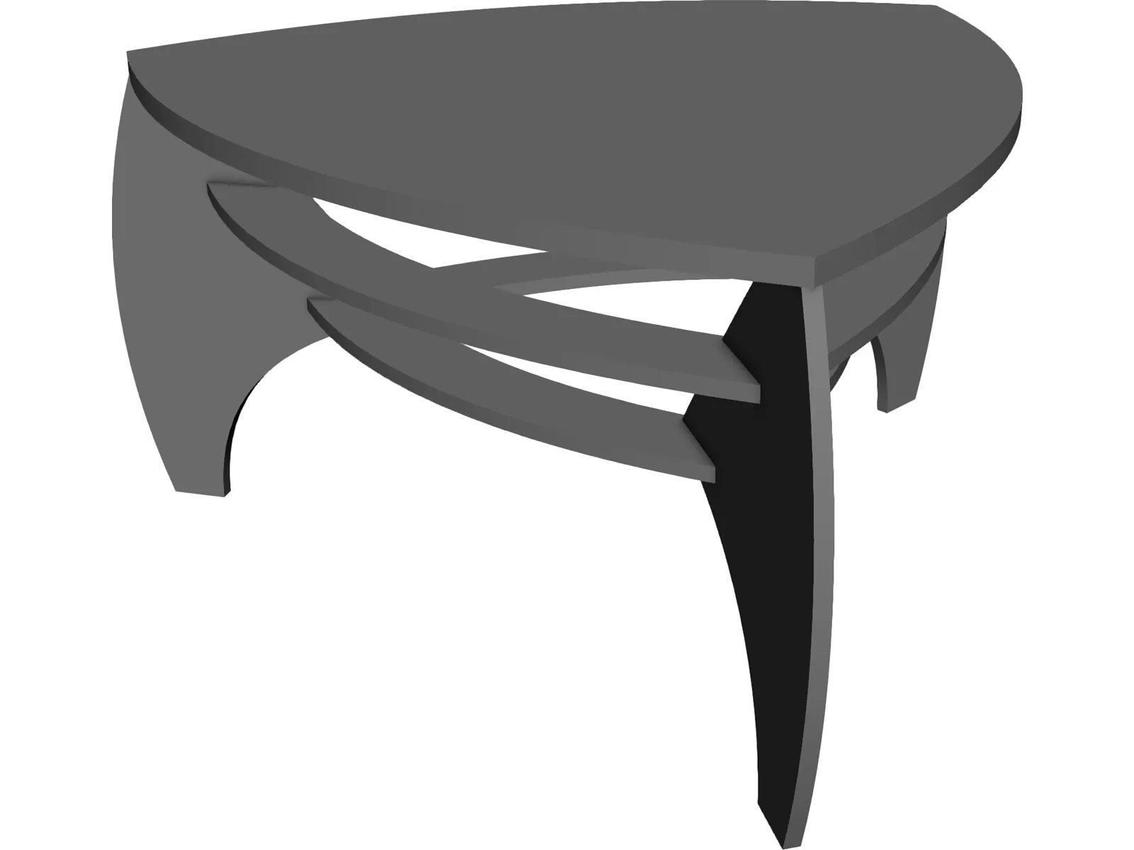 Table with glass 3D Model main preview