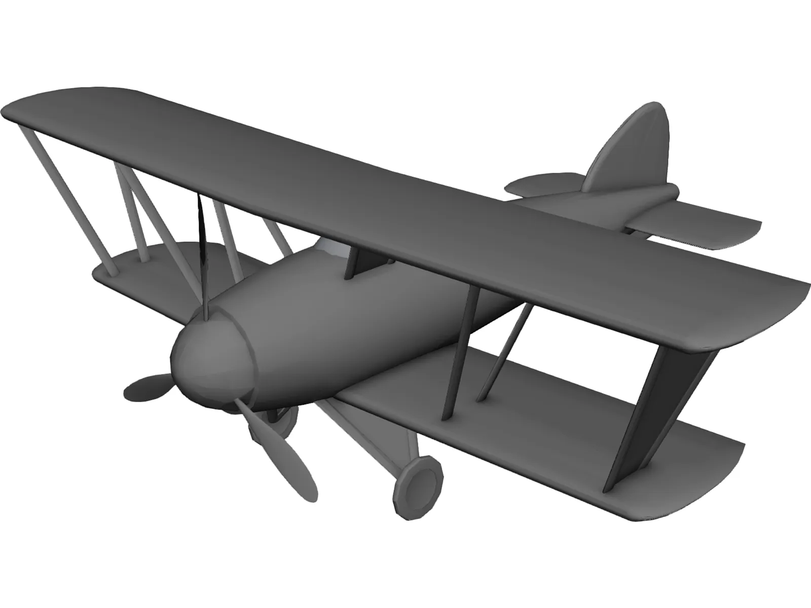Biplane 3D Model main preview