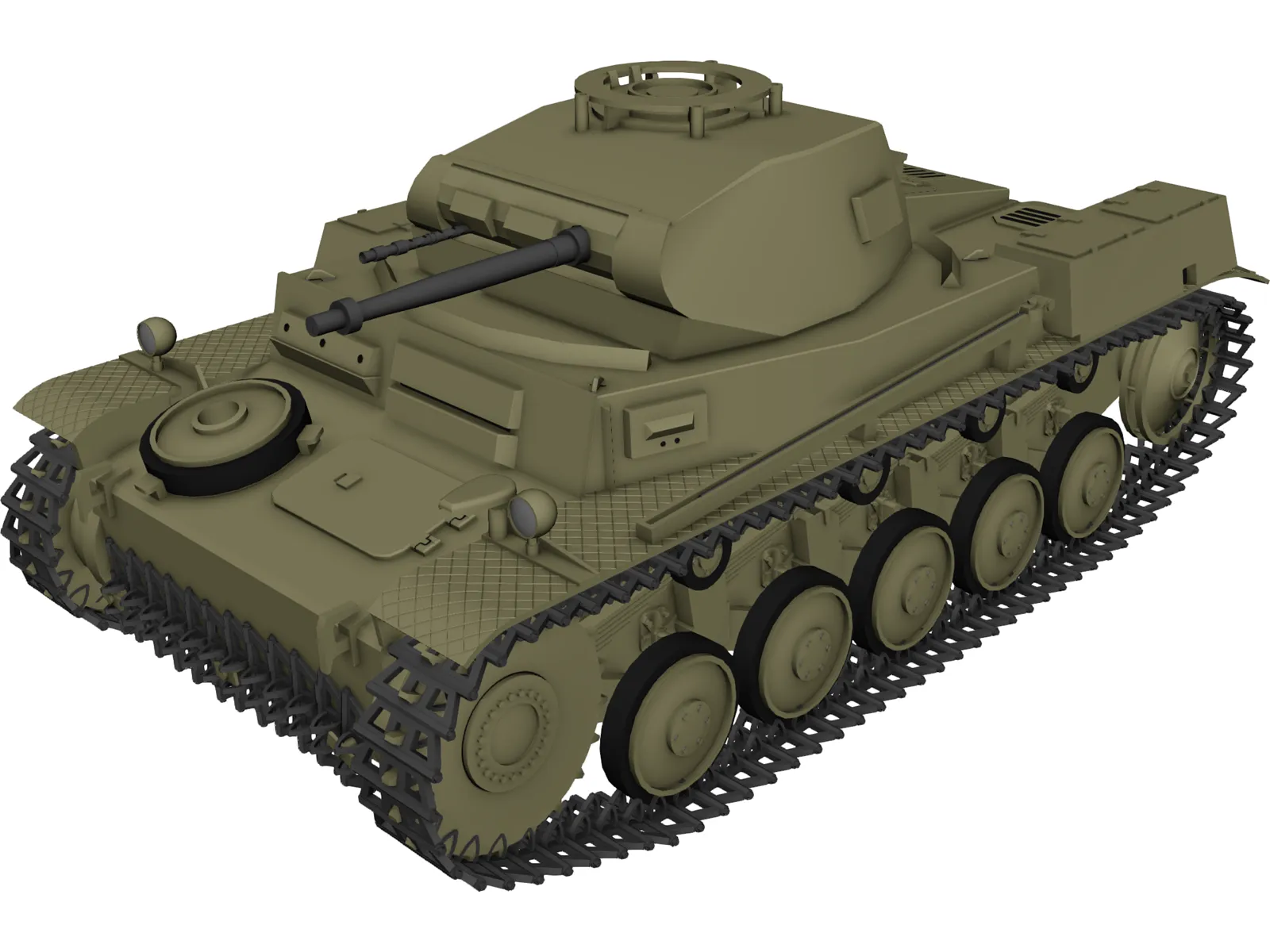Panzer 2F 3D Model main preview