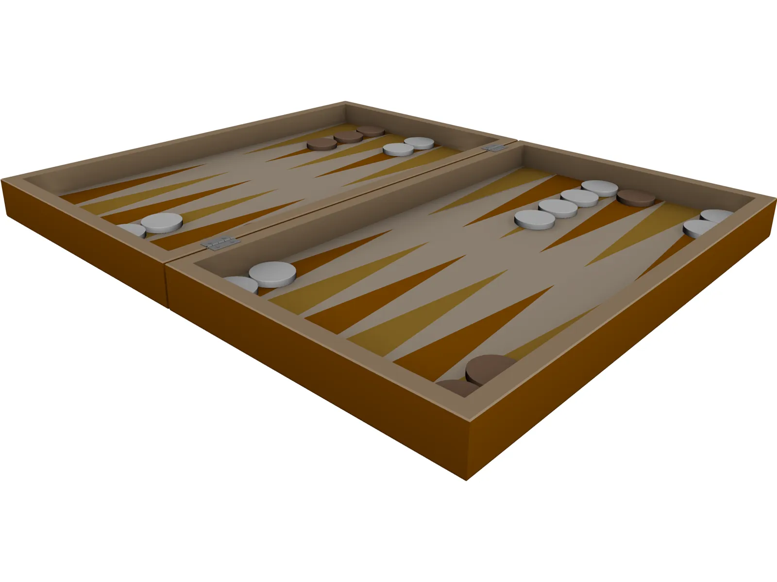 Backgammon Game 3D Model main preview