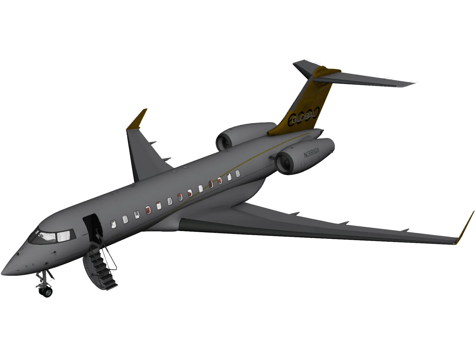 Bombardier Global 6000 3D Model main preview