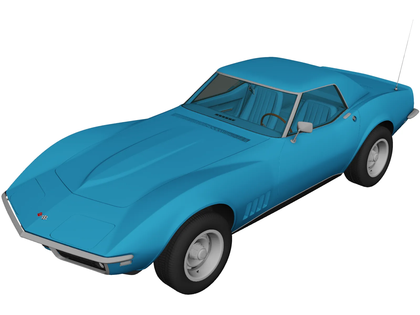 Chevrolet Corvette Convertible (1968) 3D Model main preview