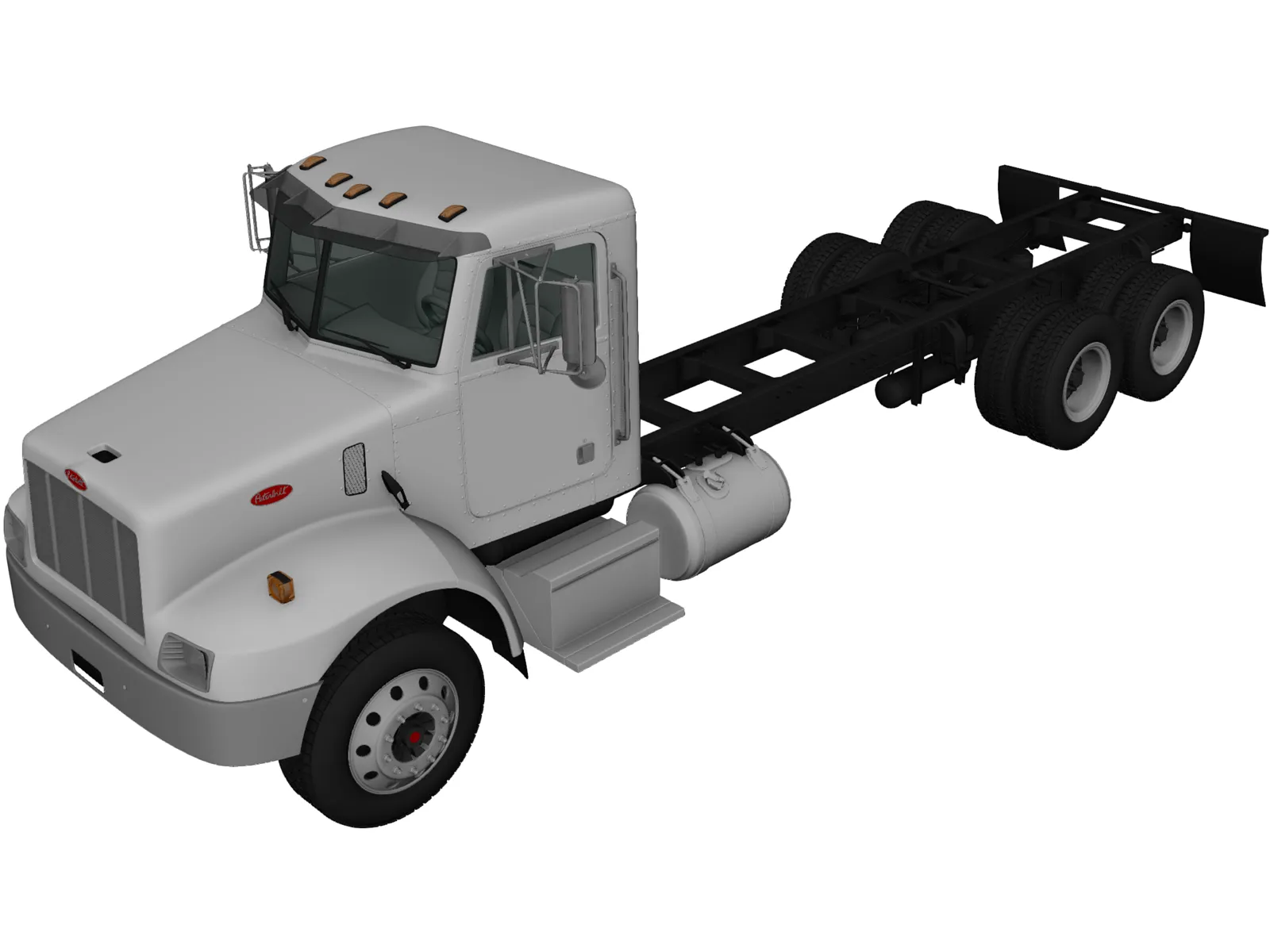 Peterbilt 330 Chassis 3-axle (2003) 3D Model main preview