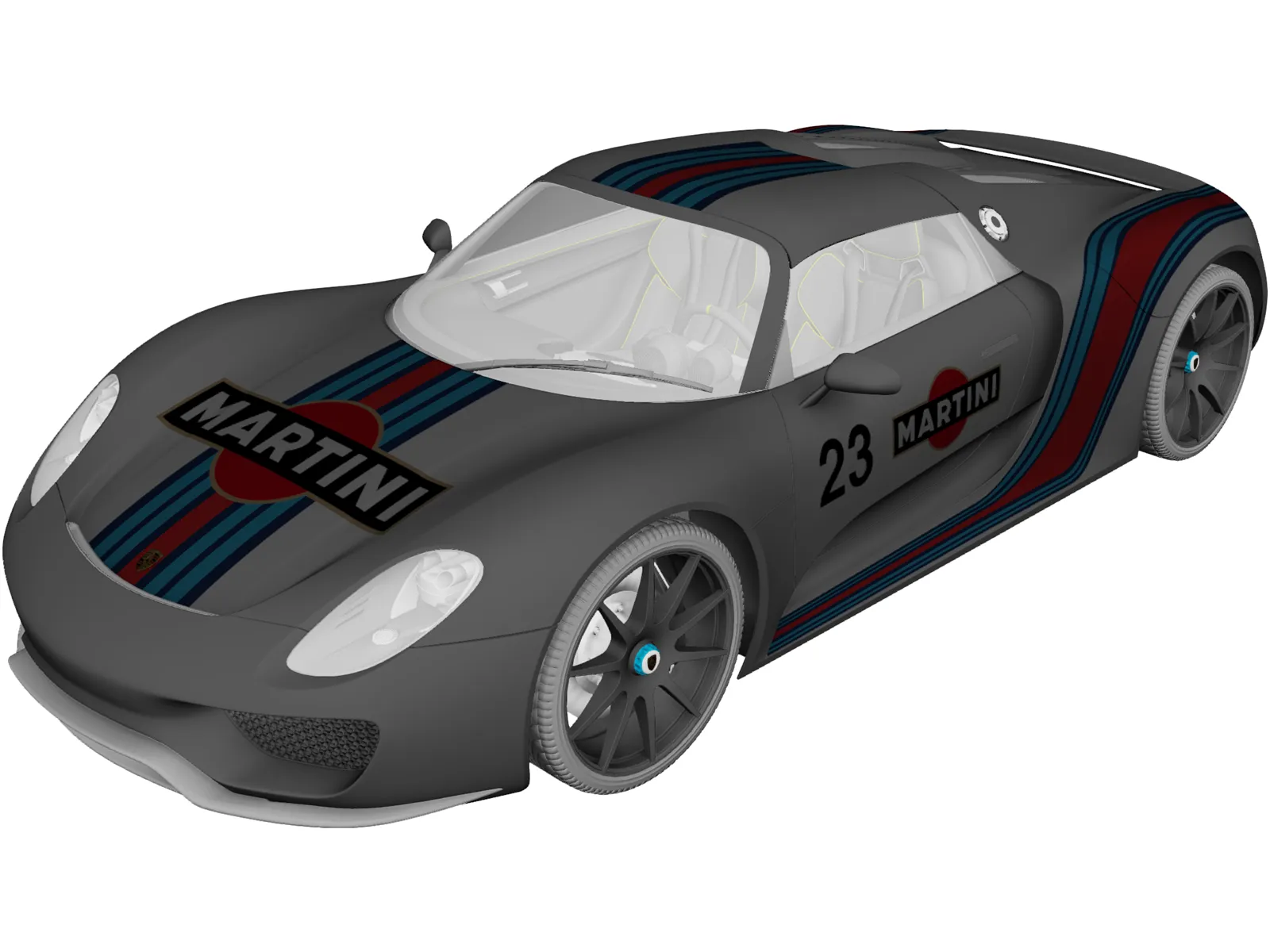 Porsche 918 Spyder Martini (2013) 3D Model main preview