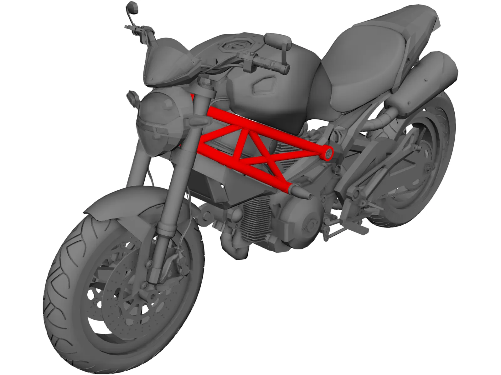 Ducati Monster 696 (2008) 3D Model main preview