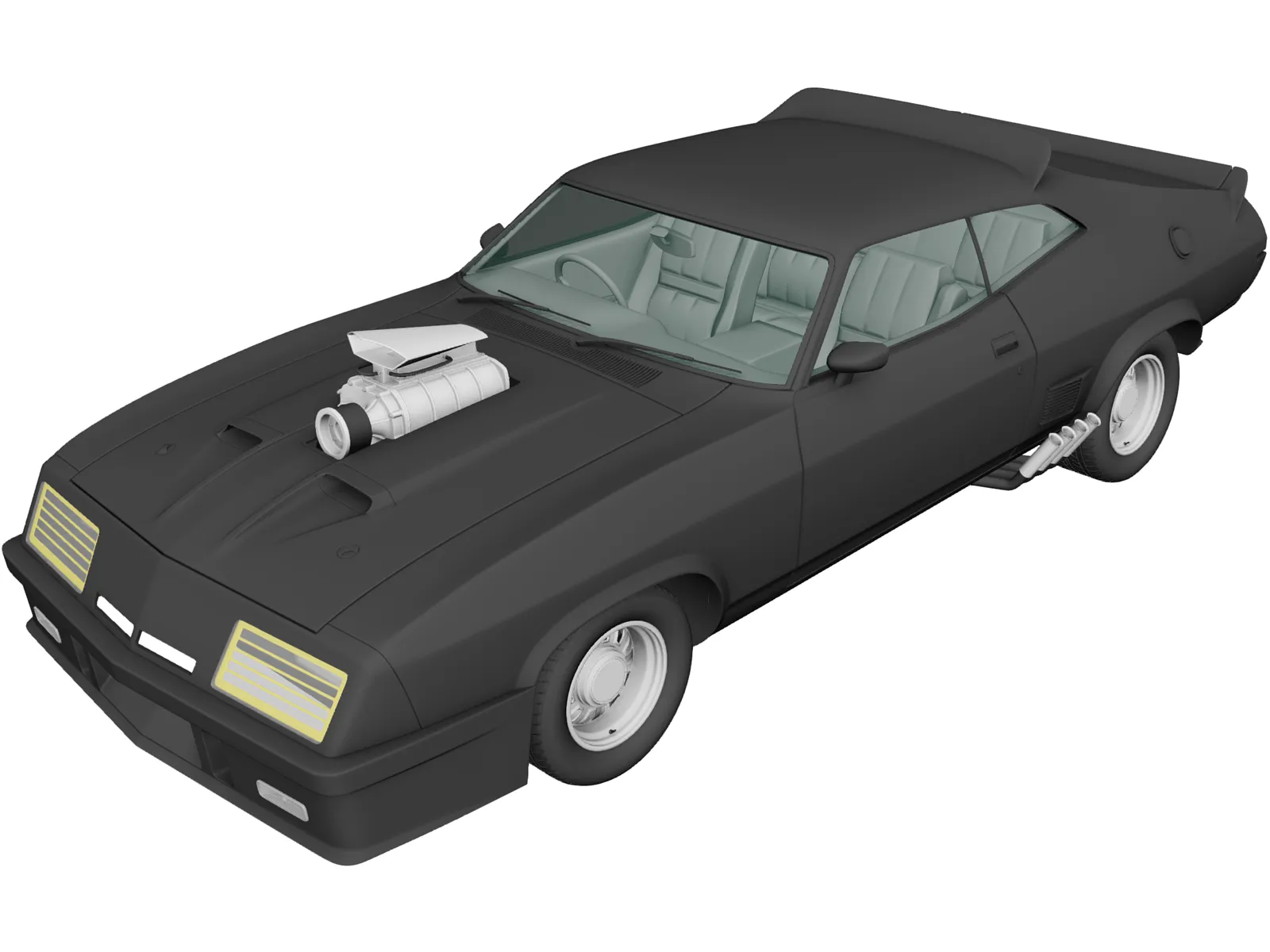 Ford Falcon GT Coupe Interceptor Mad Max (1979) 3D Model main preview