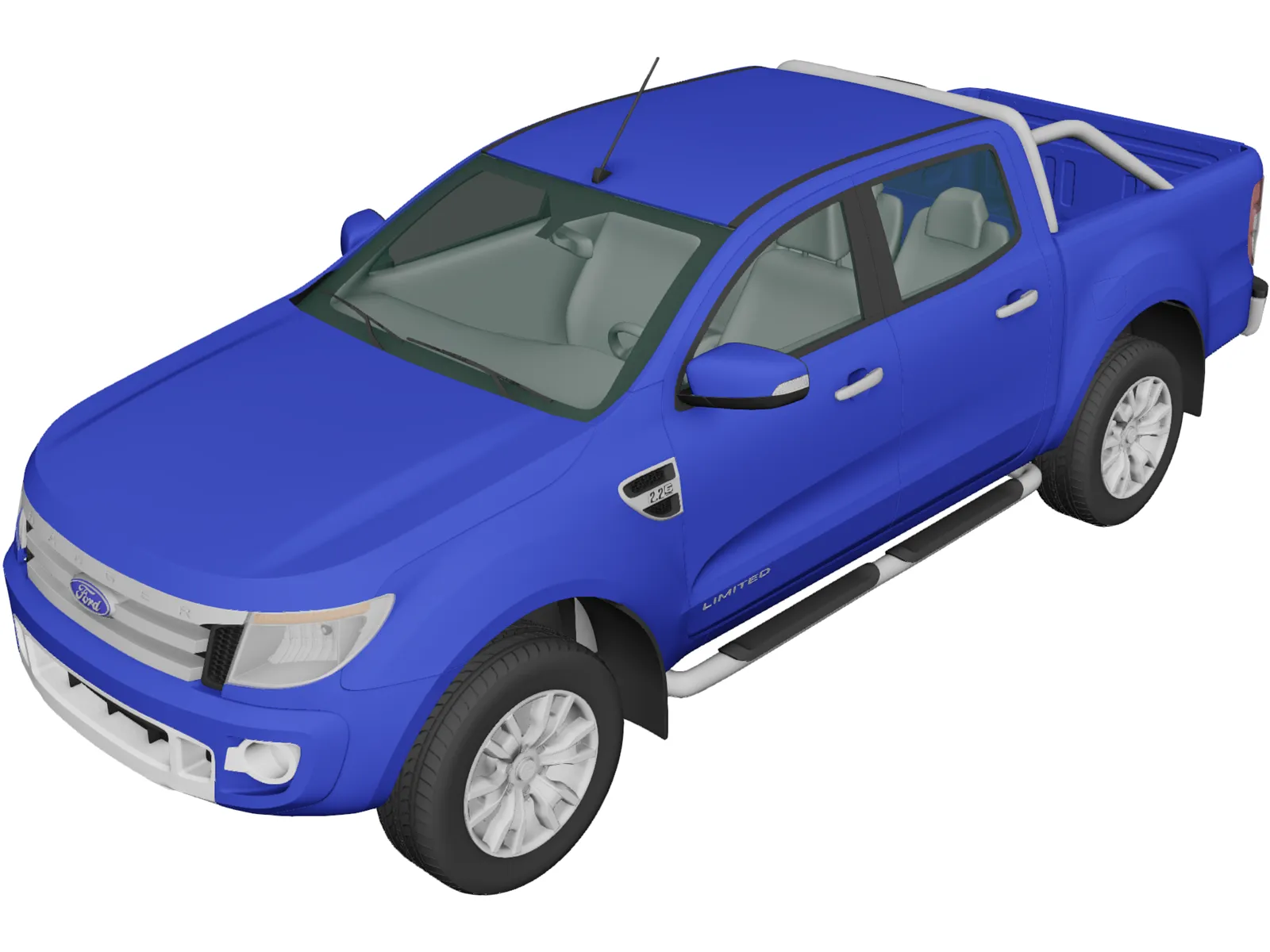Ford Ranger T6 (2011) 3D Model main preview