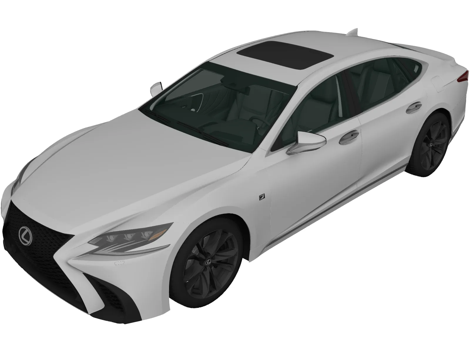 Lexus LS XF50 F Sport (2018) 3D Model main preview