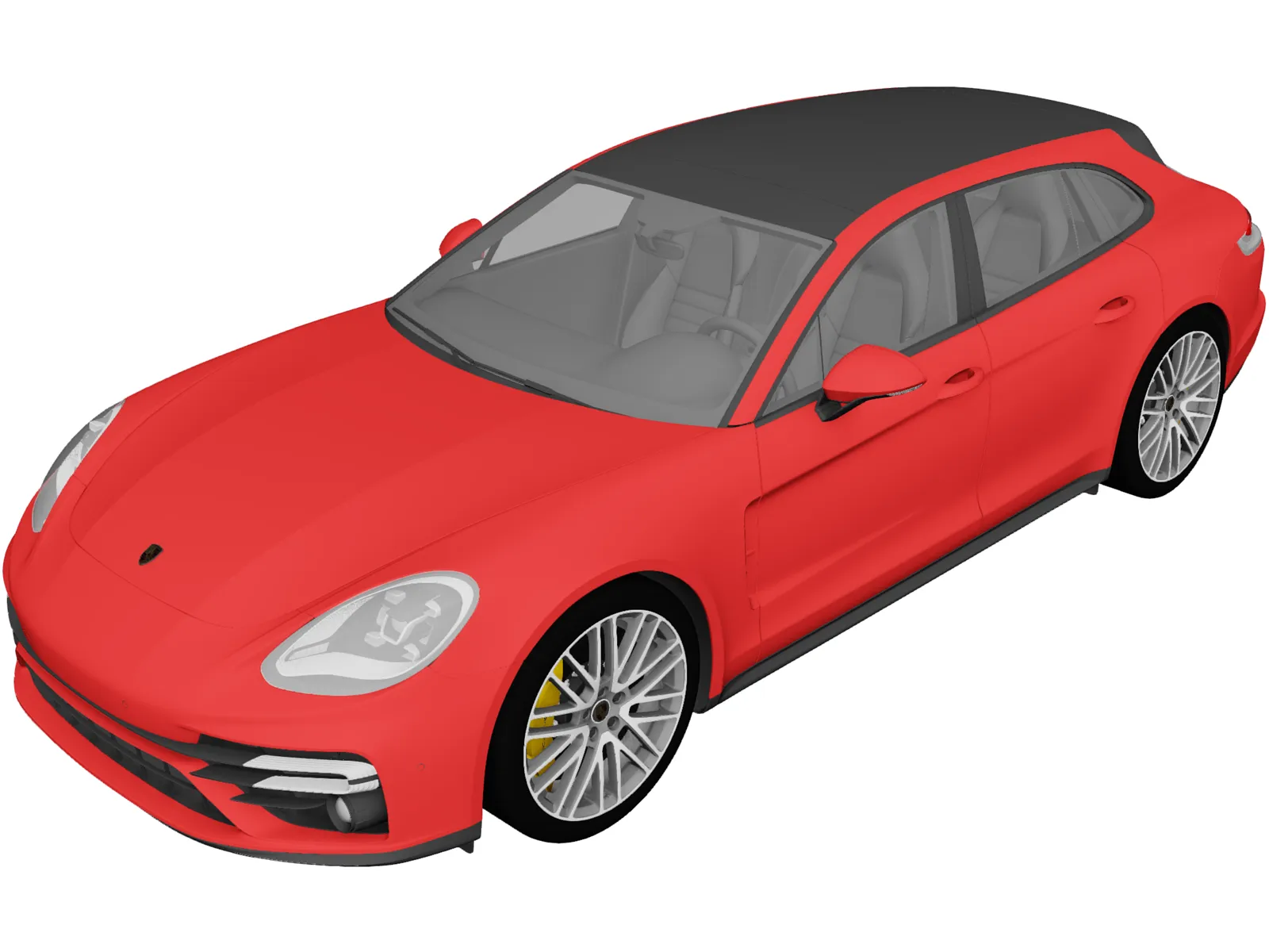 Porsche Panamera Turbo S Sport Turismo (2021) 3D Model main preview