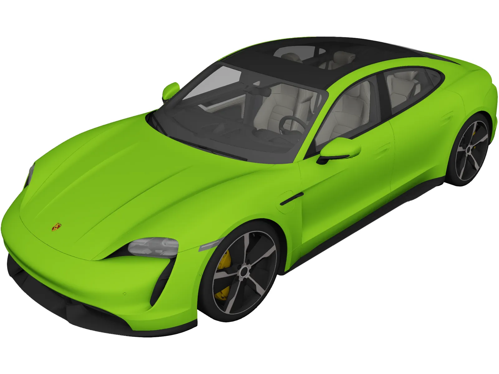Porsche Taycan Turbo S (2020) 3D Model main preview