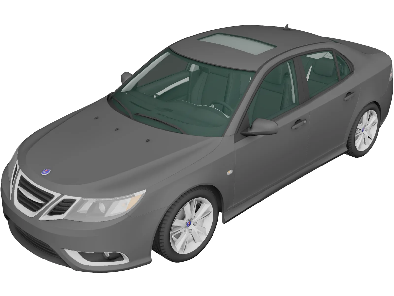 Saab 9-3 Sport Sedan (2008) 3D Model main preview