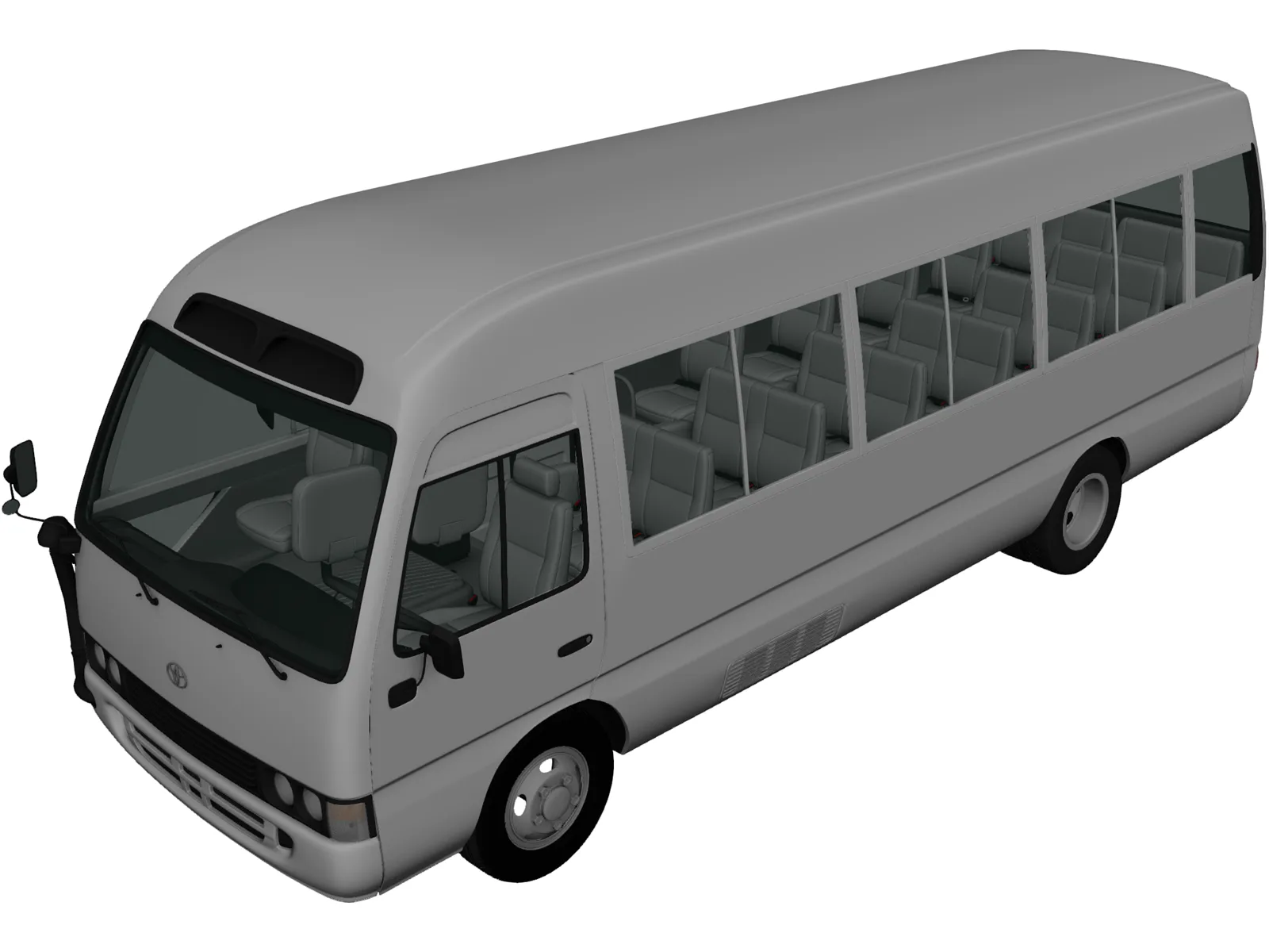 Toyota Coaster (2014) 3D Model main preview