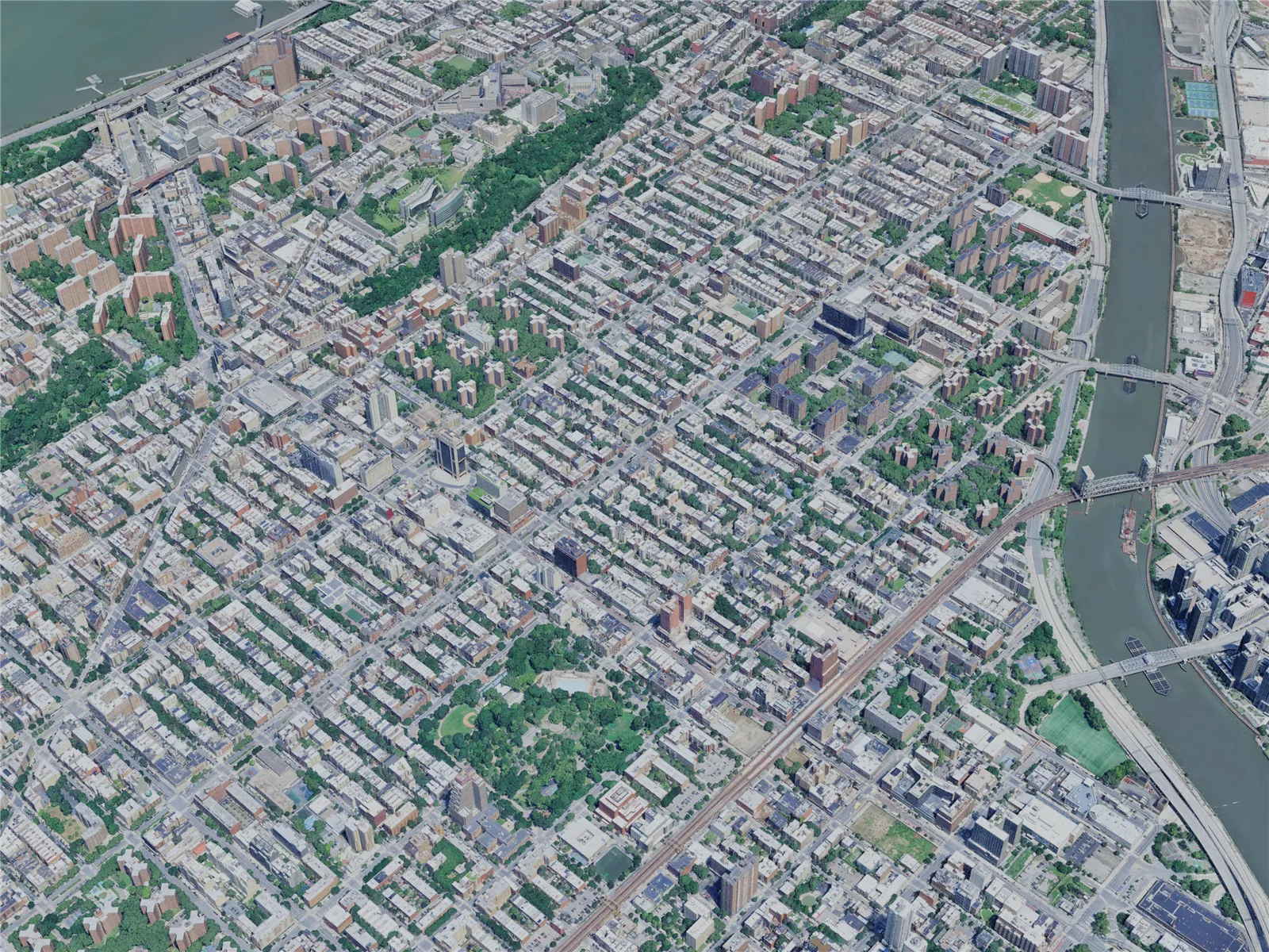 New York City, Upper Manhattan, USA (2024) 3D Model main preview