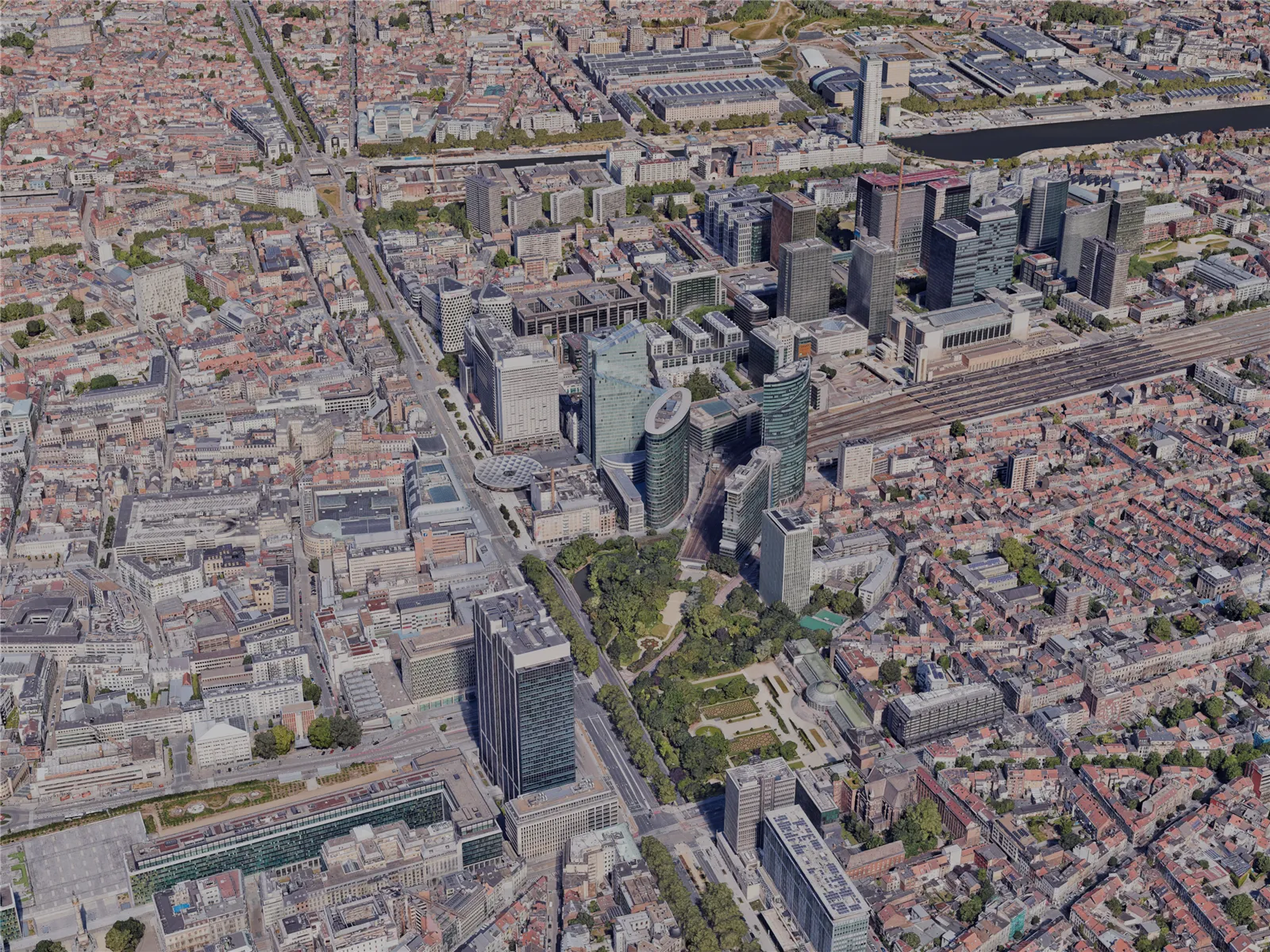 Brussels City, Belgium (2023) 3D Model main preview
