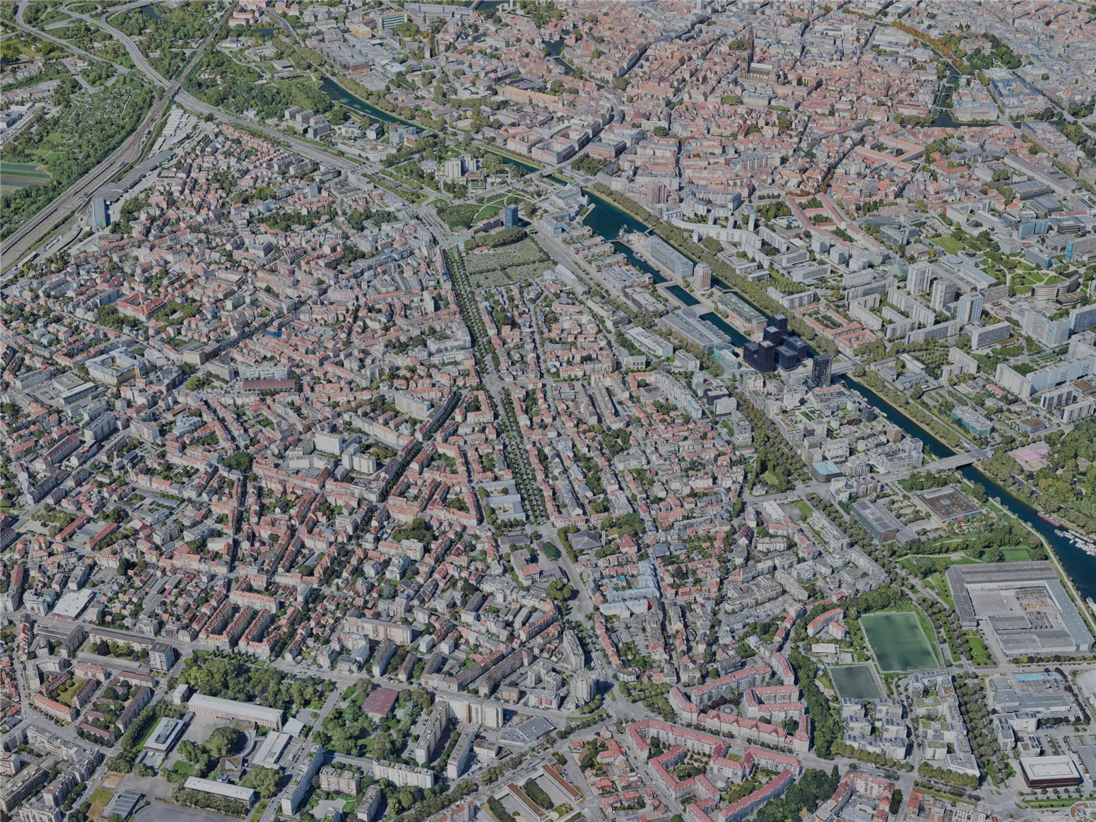 Strasbourg City, France (2023) 3D Model main preview