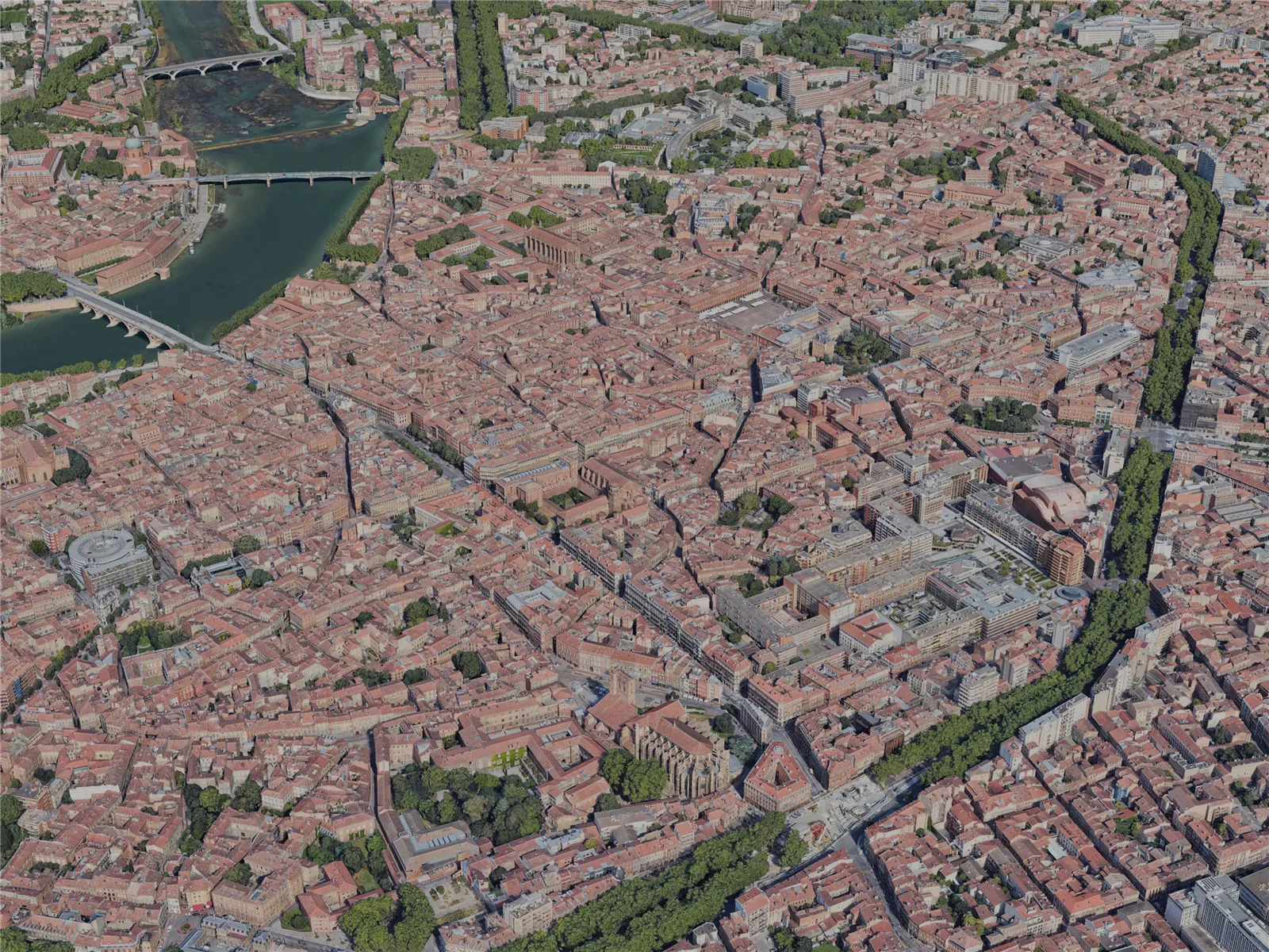 Toulouse City, France (2023) 3D Model main preview