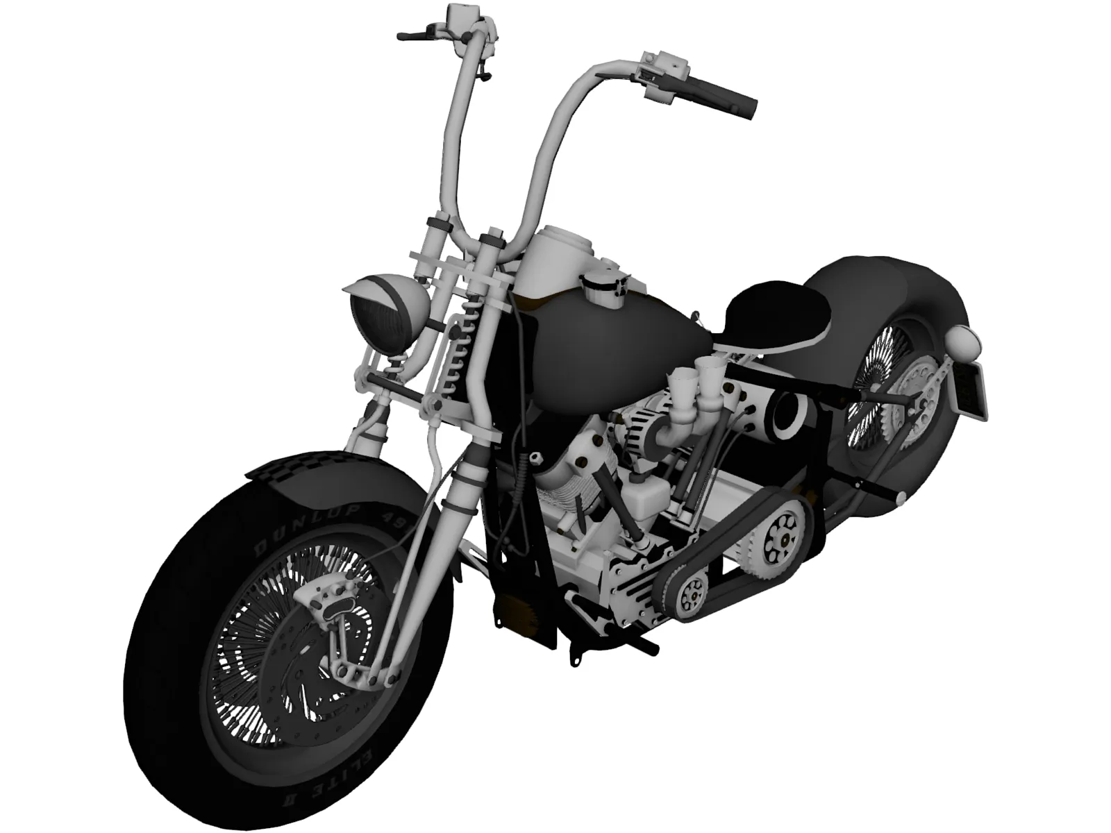 Harley-Davidson Knucklehead 3D Model main preview