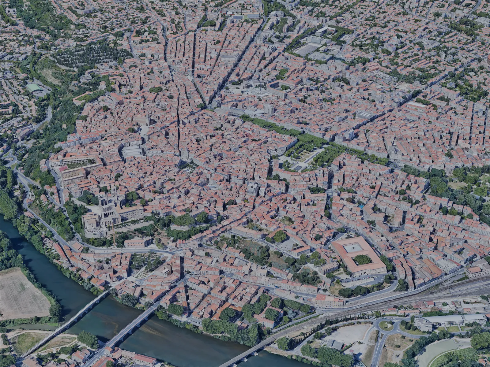 Beziers City, France (2022) 3D Model main preview