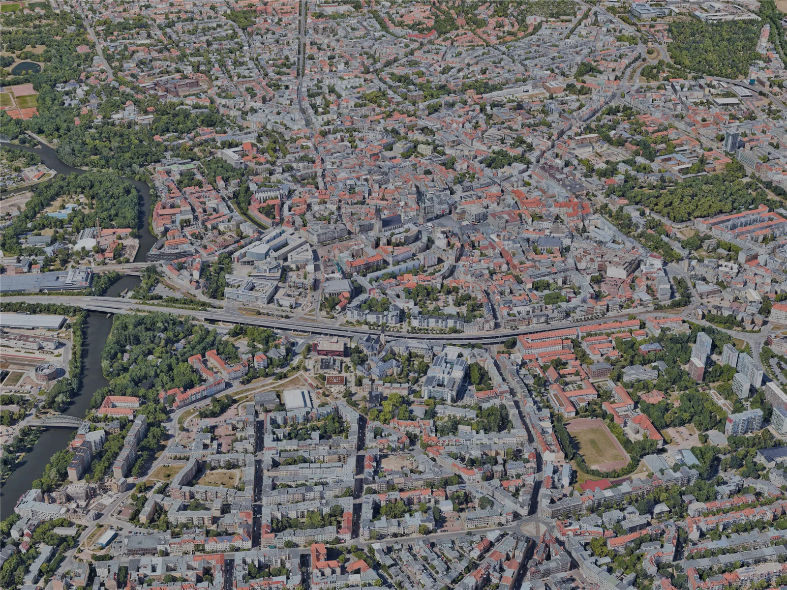 Halle (Saale) City, Germany (2022) 3D Model main preview