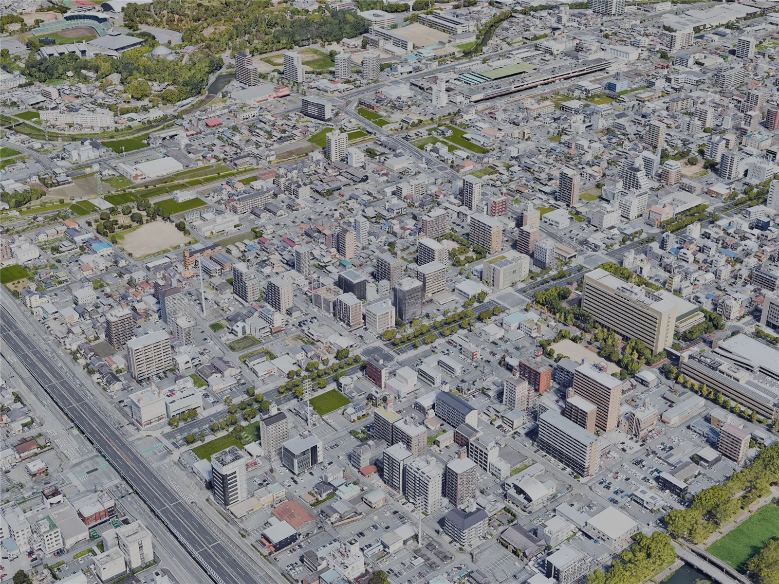 Himeji City, Japan (2022) 3D Model main preview