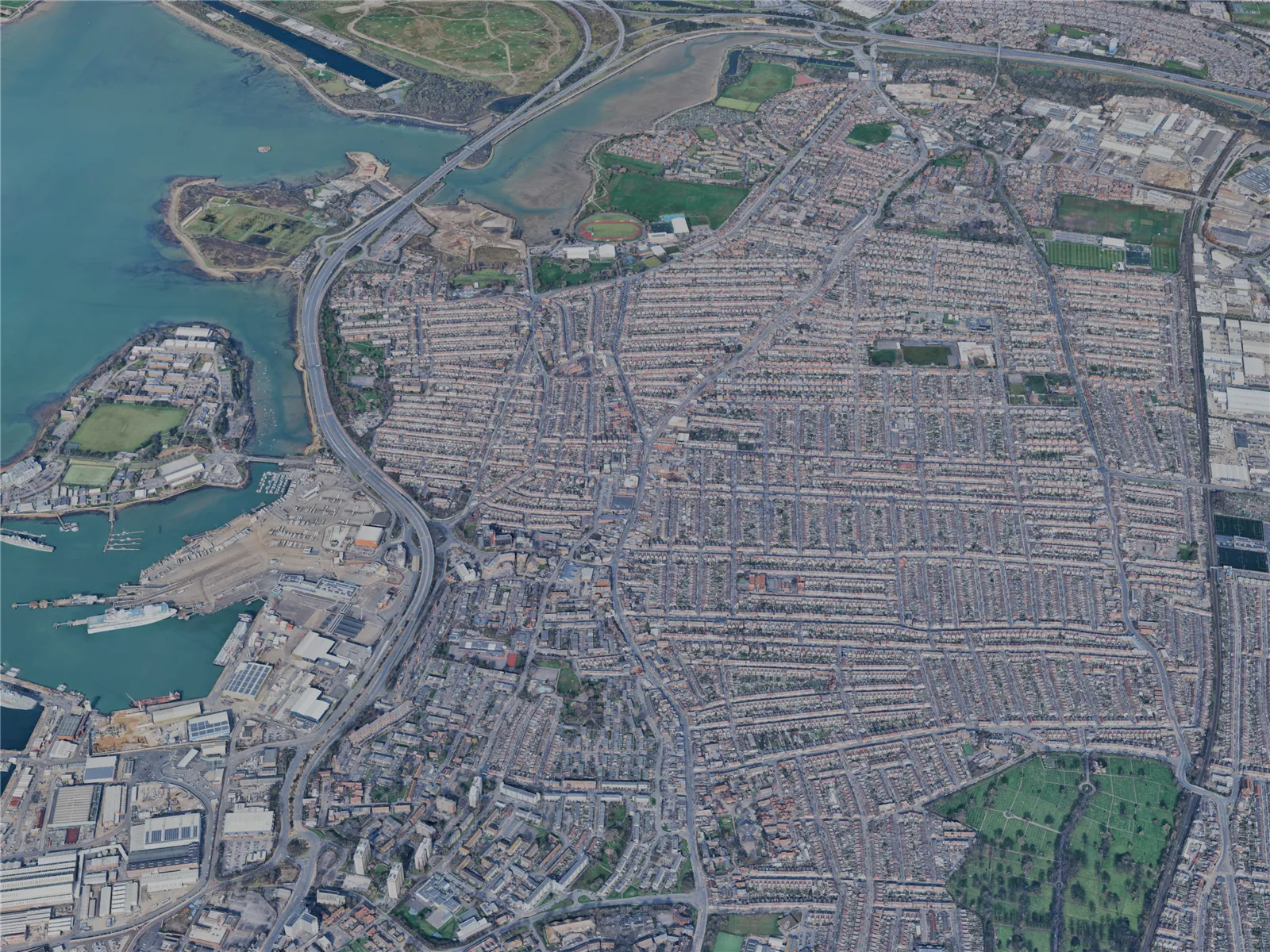 Portsmouth City, UK (2024) 3D Model main preview