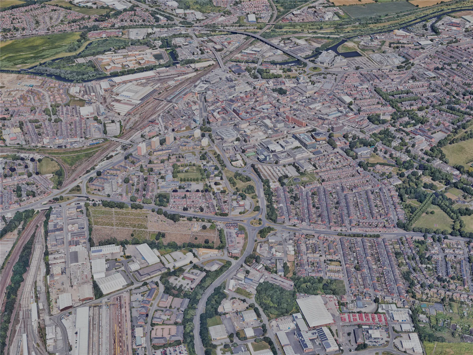 Doncaster City, UK (2023) 3D Model main preview