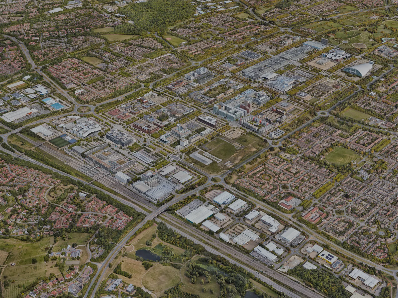 Milton Keynes City, UK (2022) 3D Model main preview