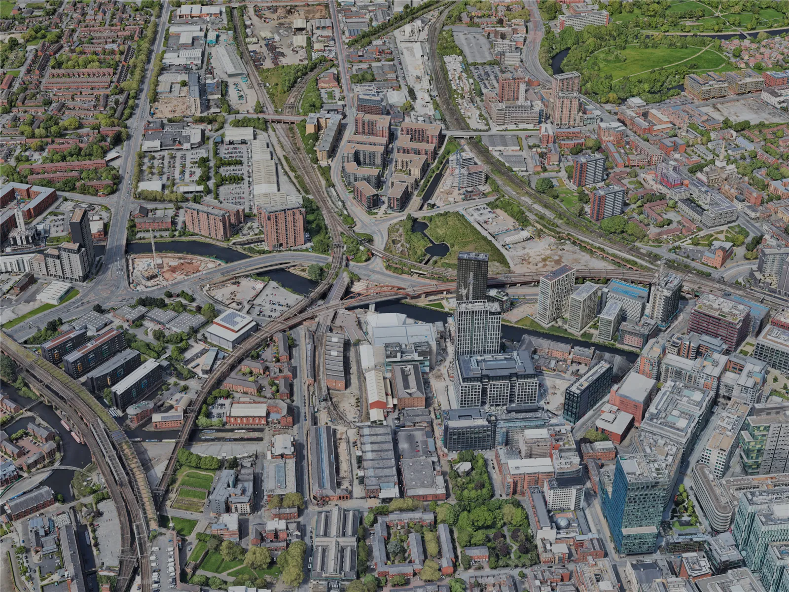 Salford Quays City, UK (2023) 3D Model main preview