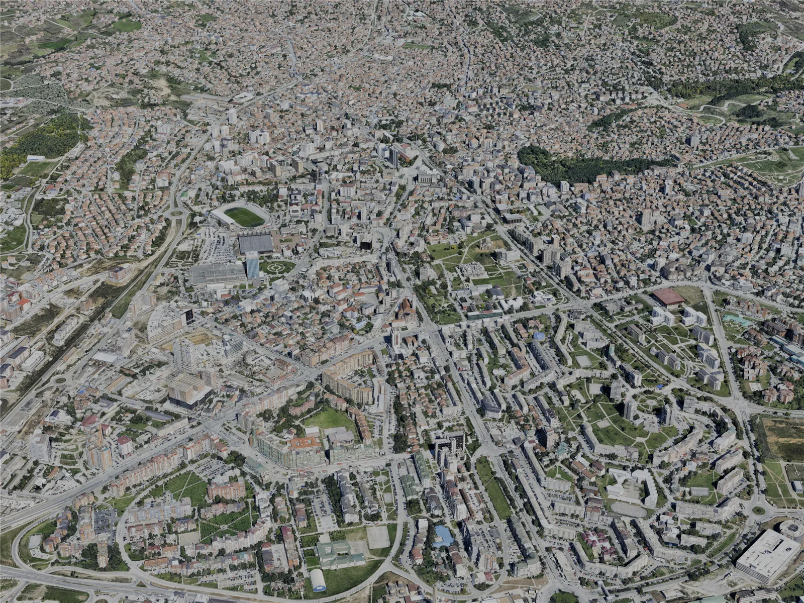 Pristina City, Kosovo (2022) 3D Model main preview
