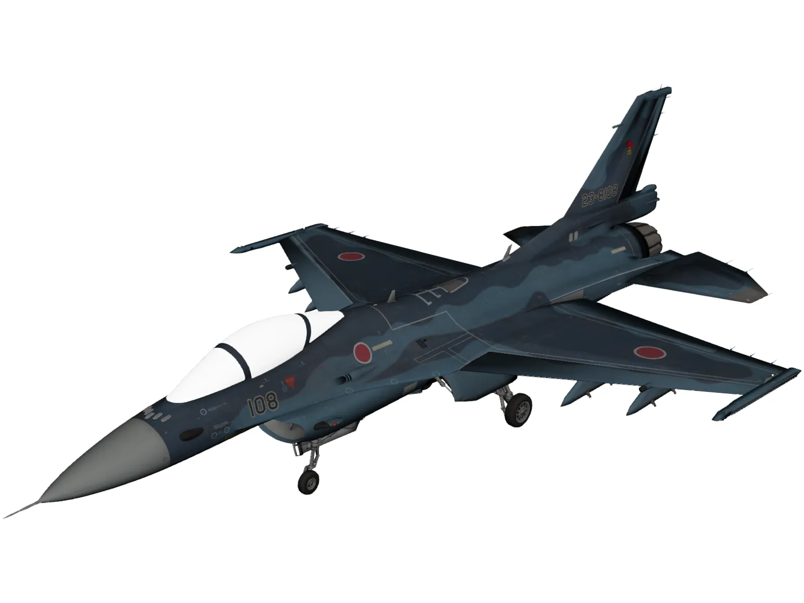 Mitsubishi F-2 3D Model main preview