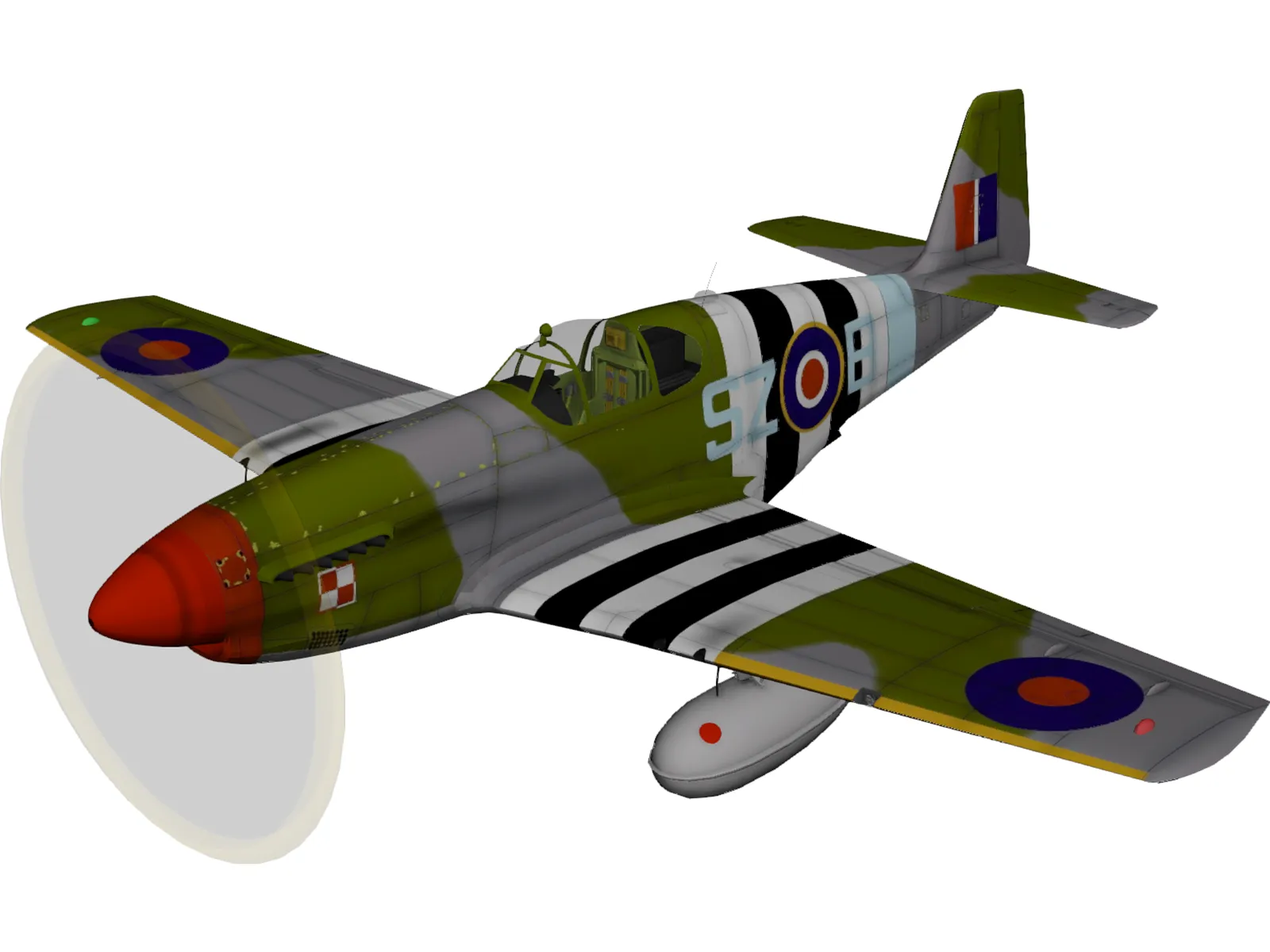 North American Mustang III 3D Model main preview