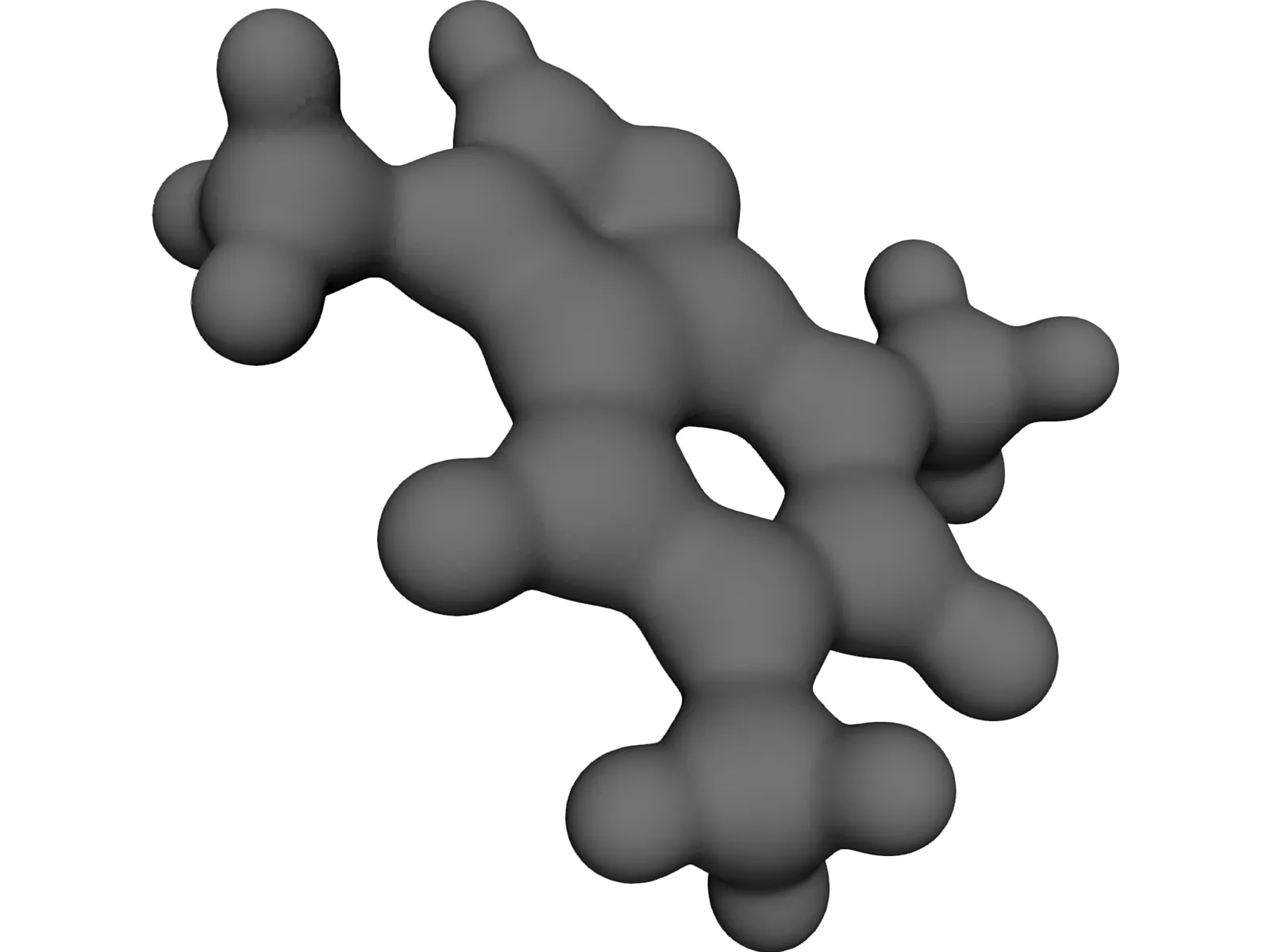 Caffeine Molecule 3D Model main preview