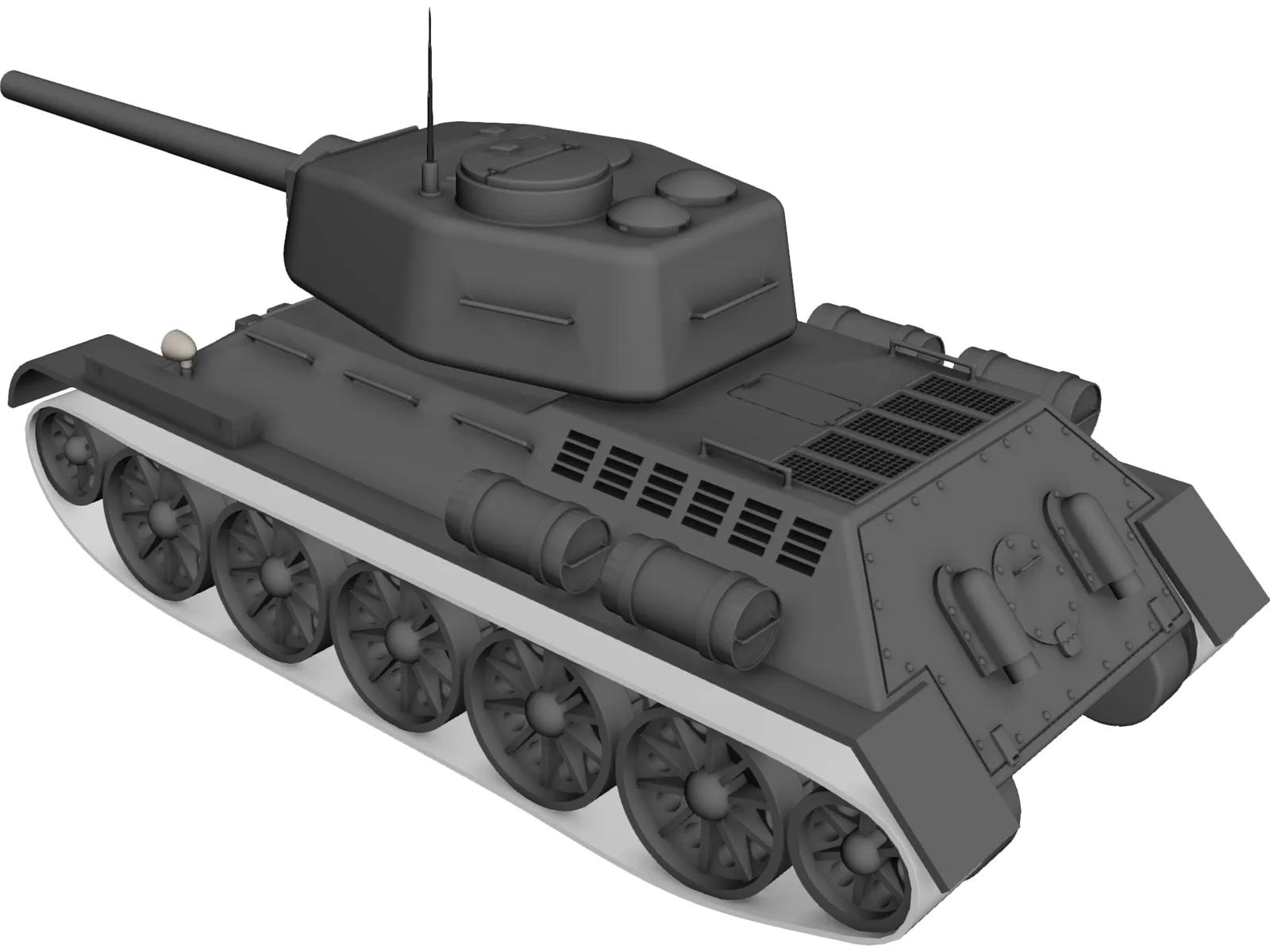 T34 Tank 3D Model main preview