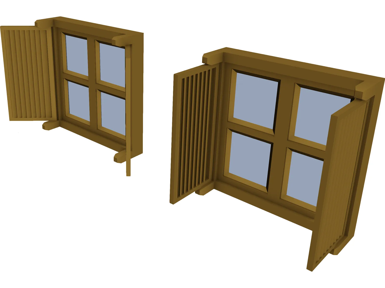 Double Shutter Window 3D Model main preview
