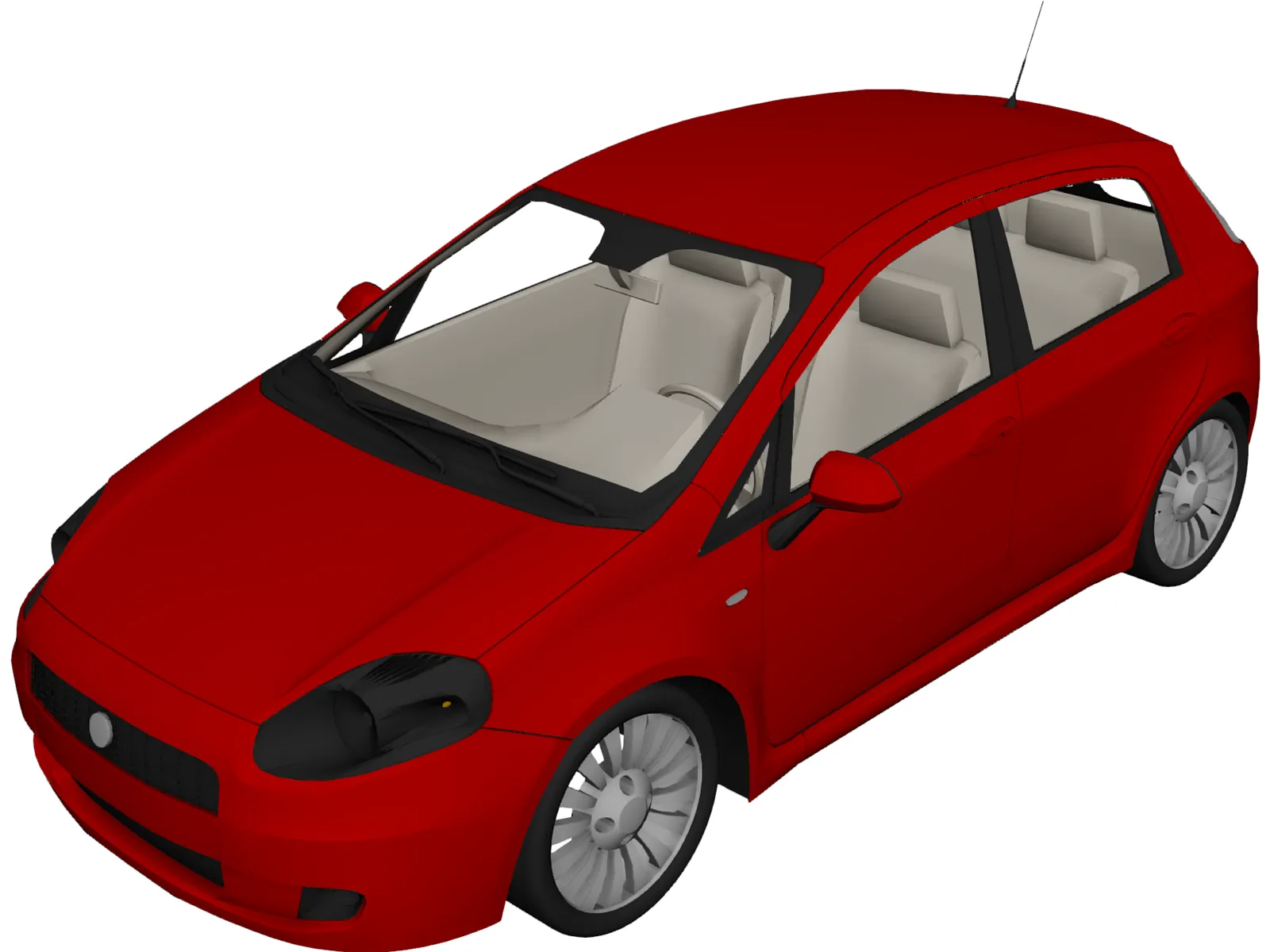 Fiat Punto 3D Model main preview