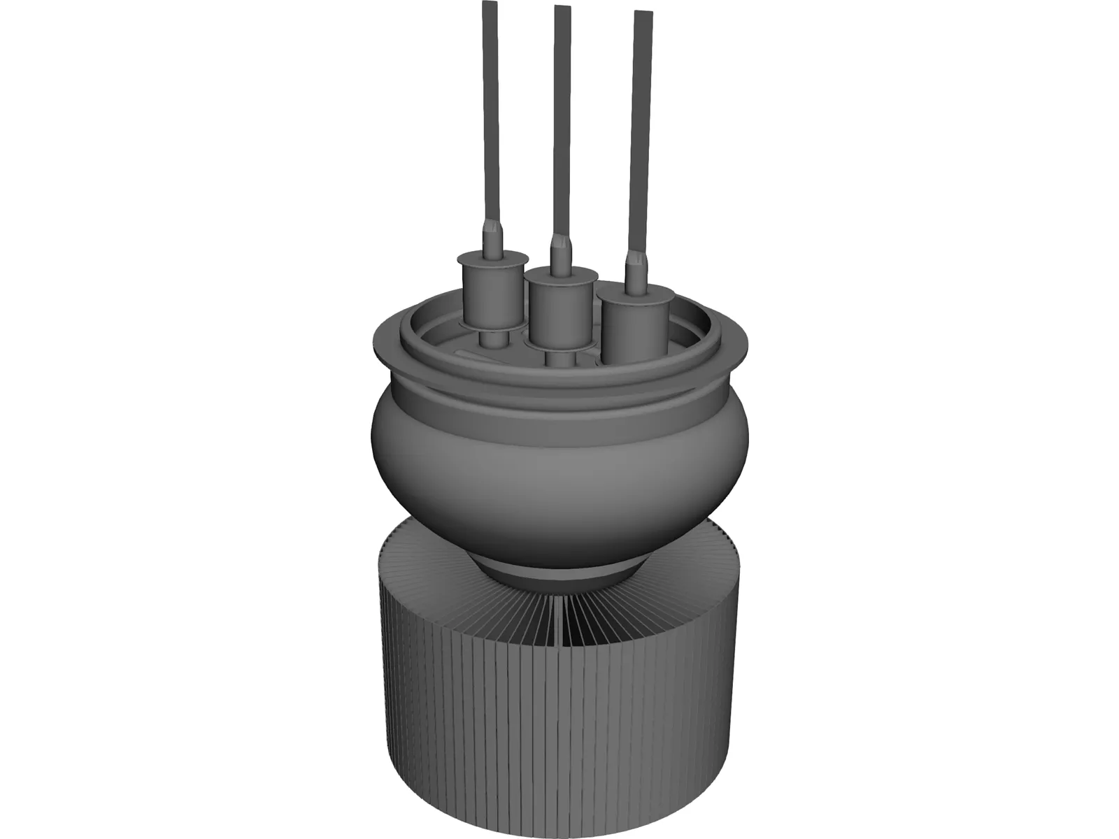 Air cooled transmitter triode 3D Model main preview