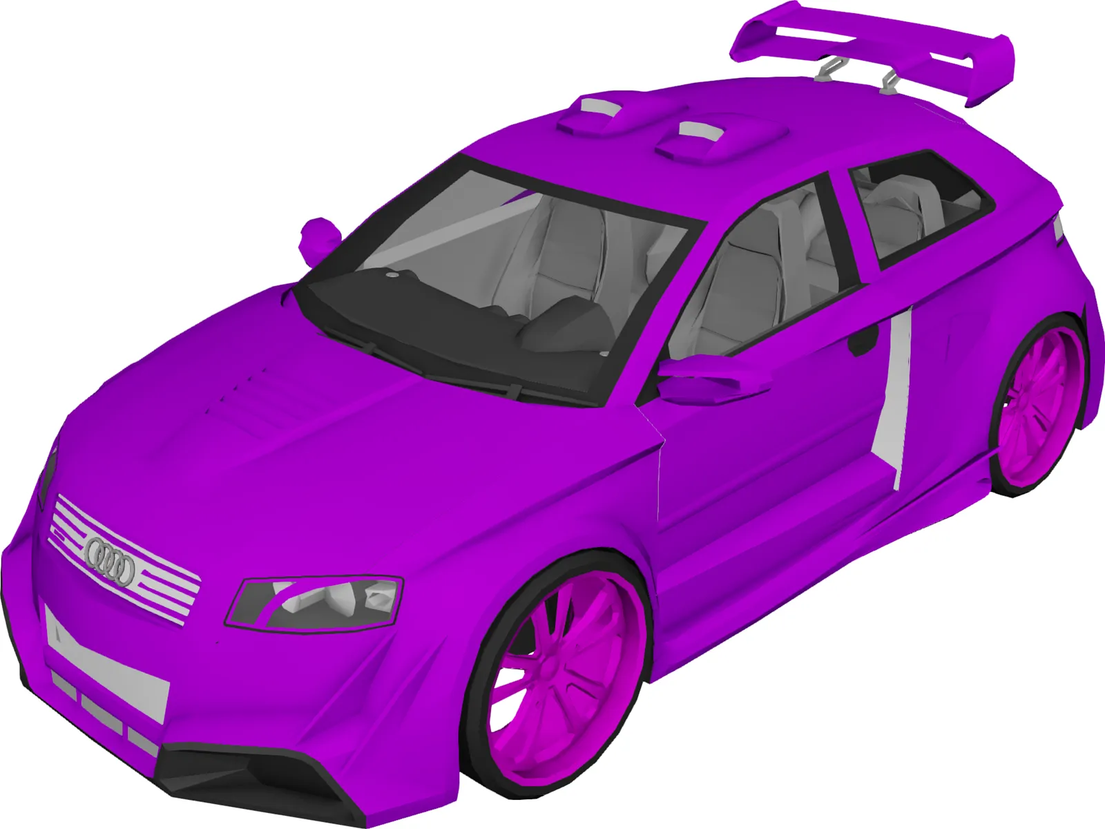 Audi A3 [Tuned] 3D Model main preview
