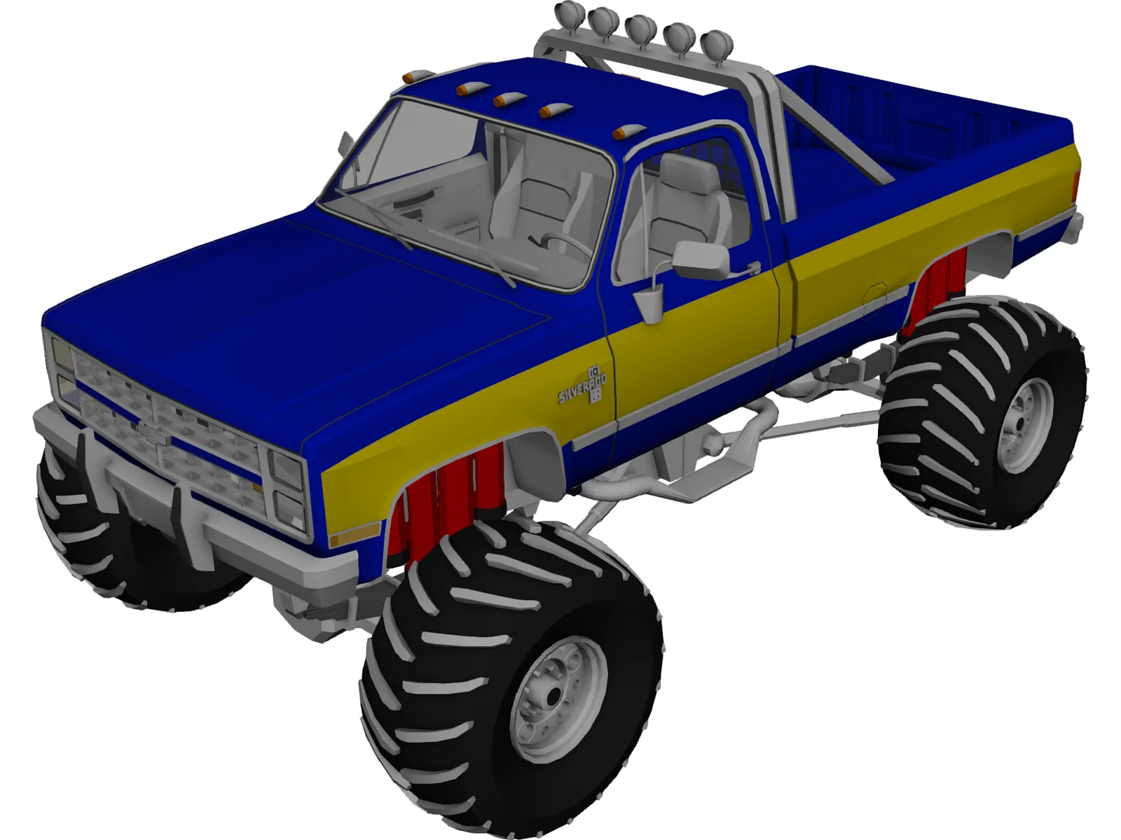 Chevrolet Silverado 4x4 Monster 3D Model main preview