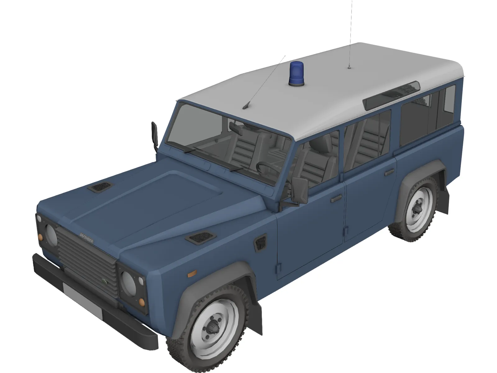 Land Rover Defender 110 Gendarmerie 3D Model main preview
