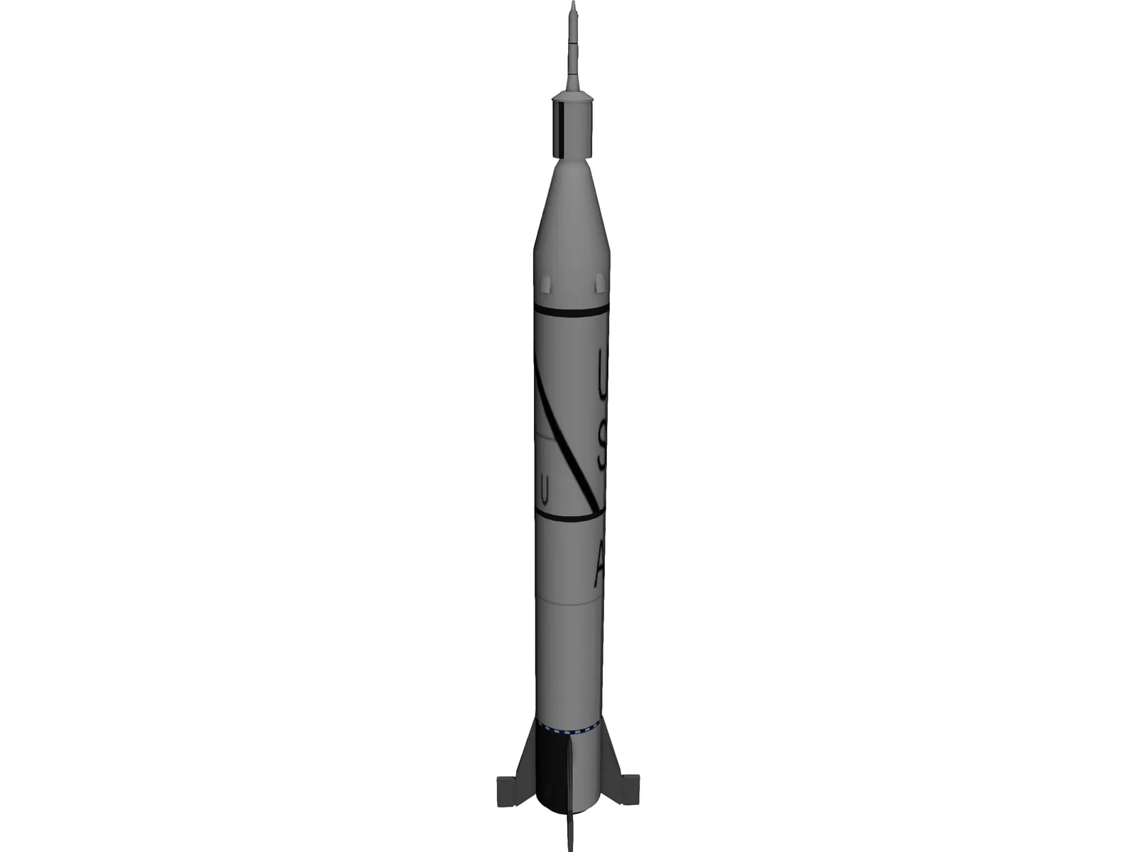 Rocket Jupiter C 3D Model main preview