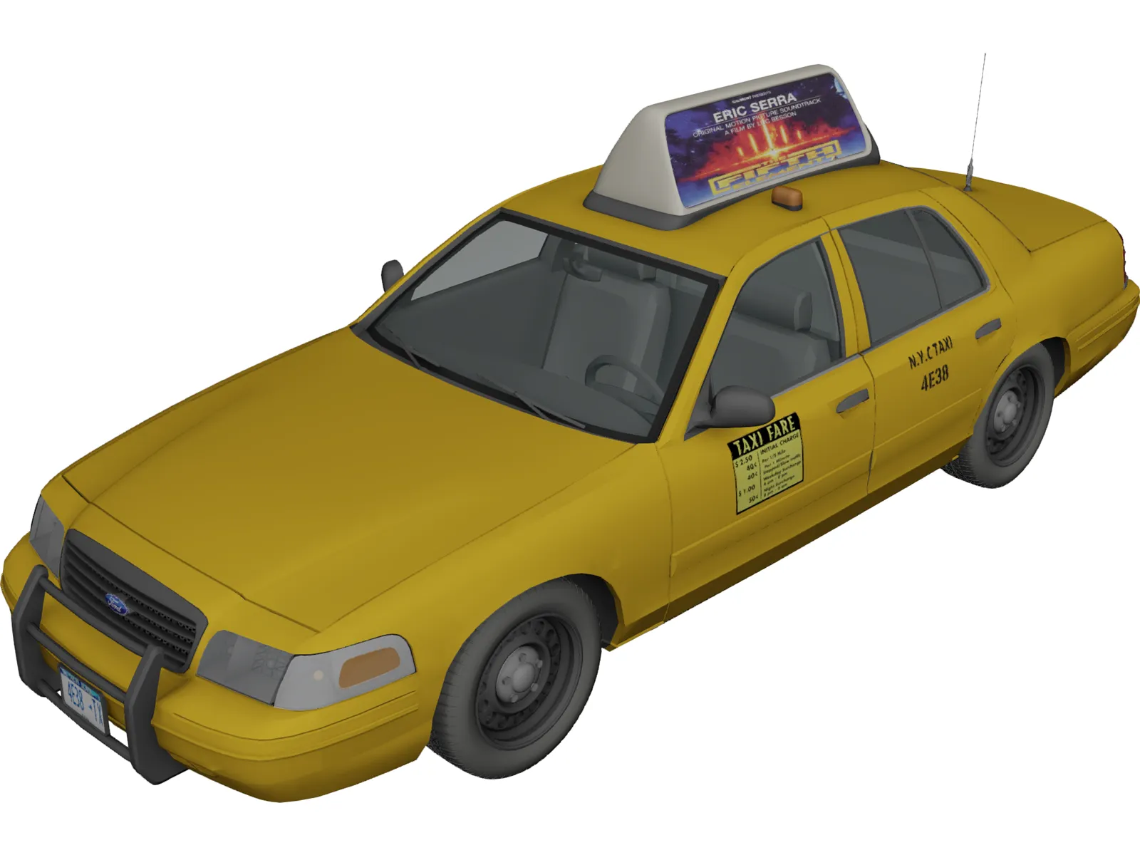 Ford Crown Victoria New York Taxi 3D Model main preview