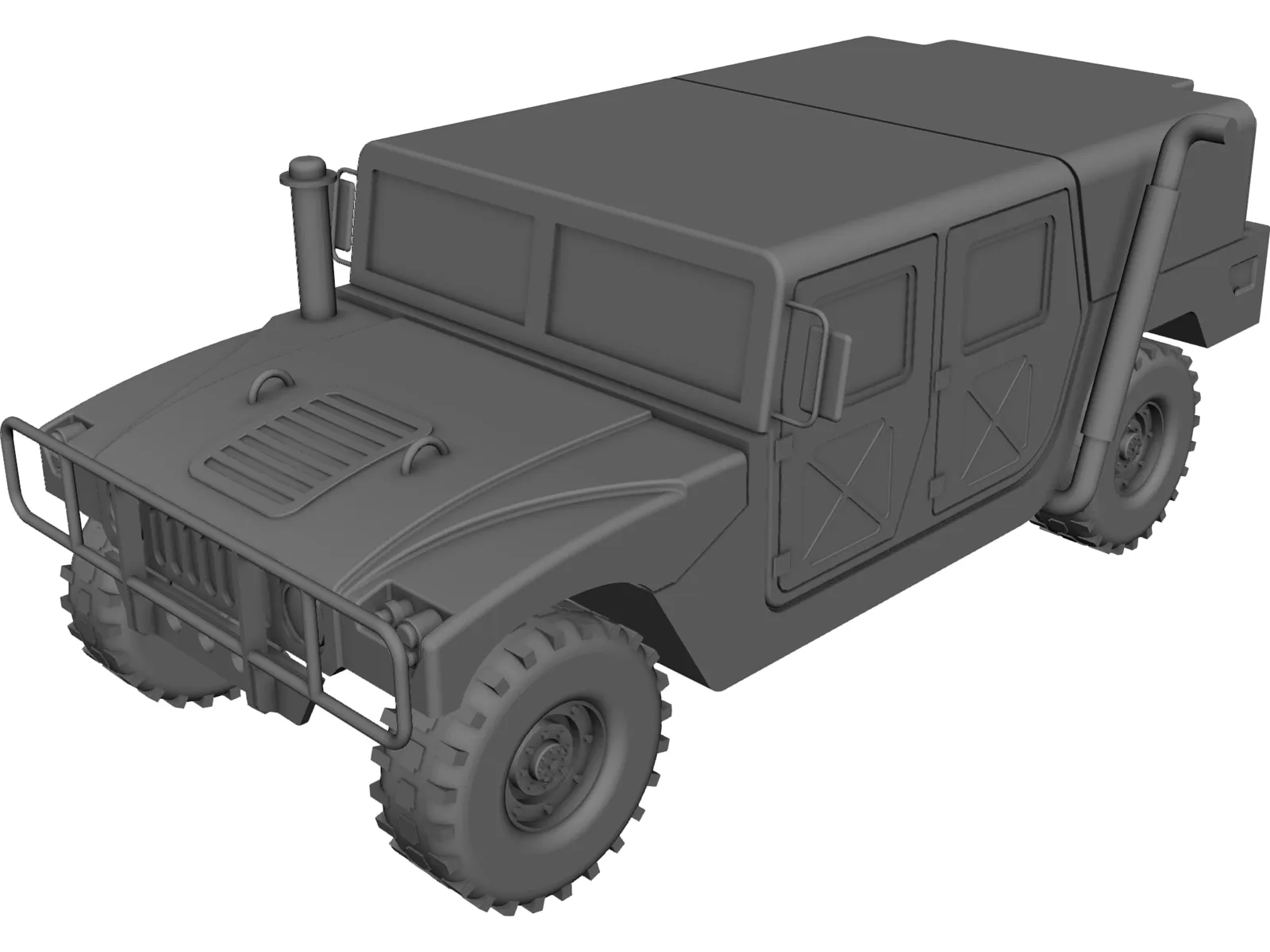 Hummer M242 HMMWV 3D Model main preview