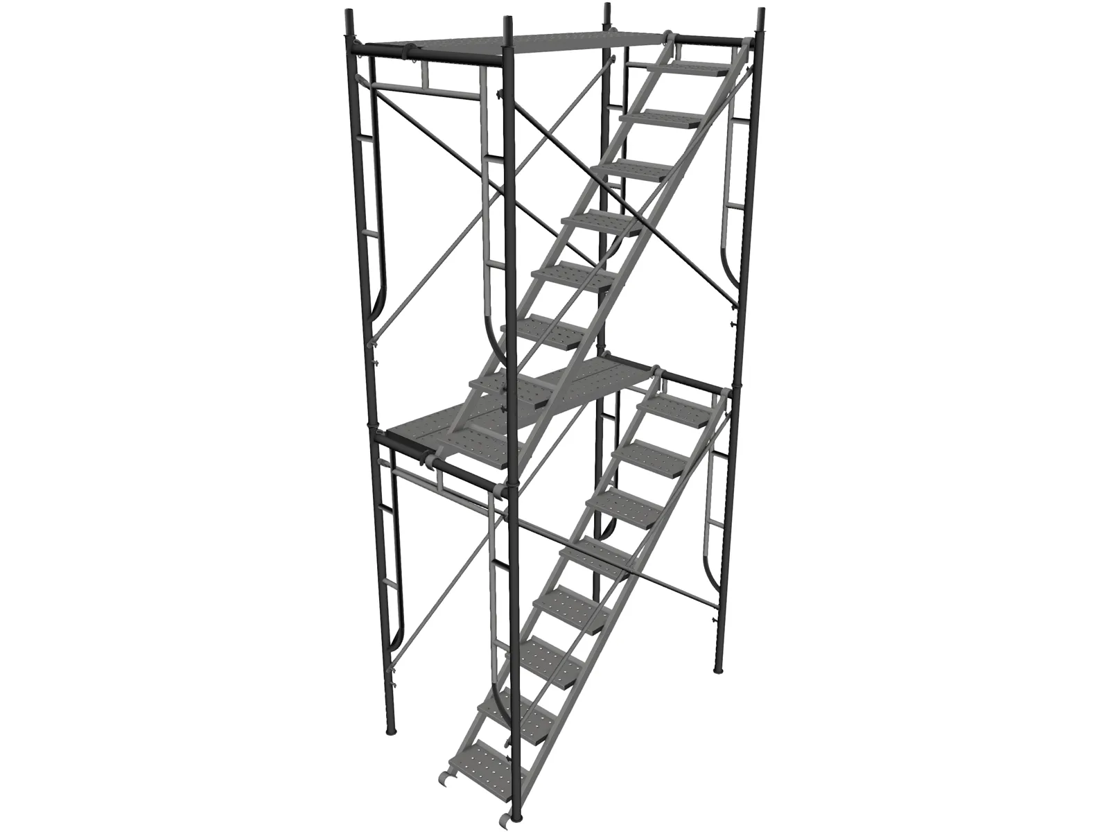 Scaffold Stair Tower 3D Model main preview